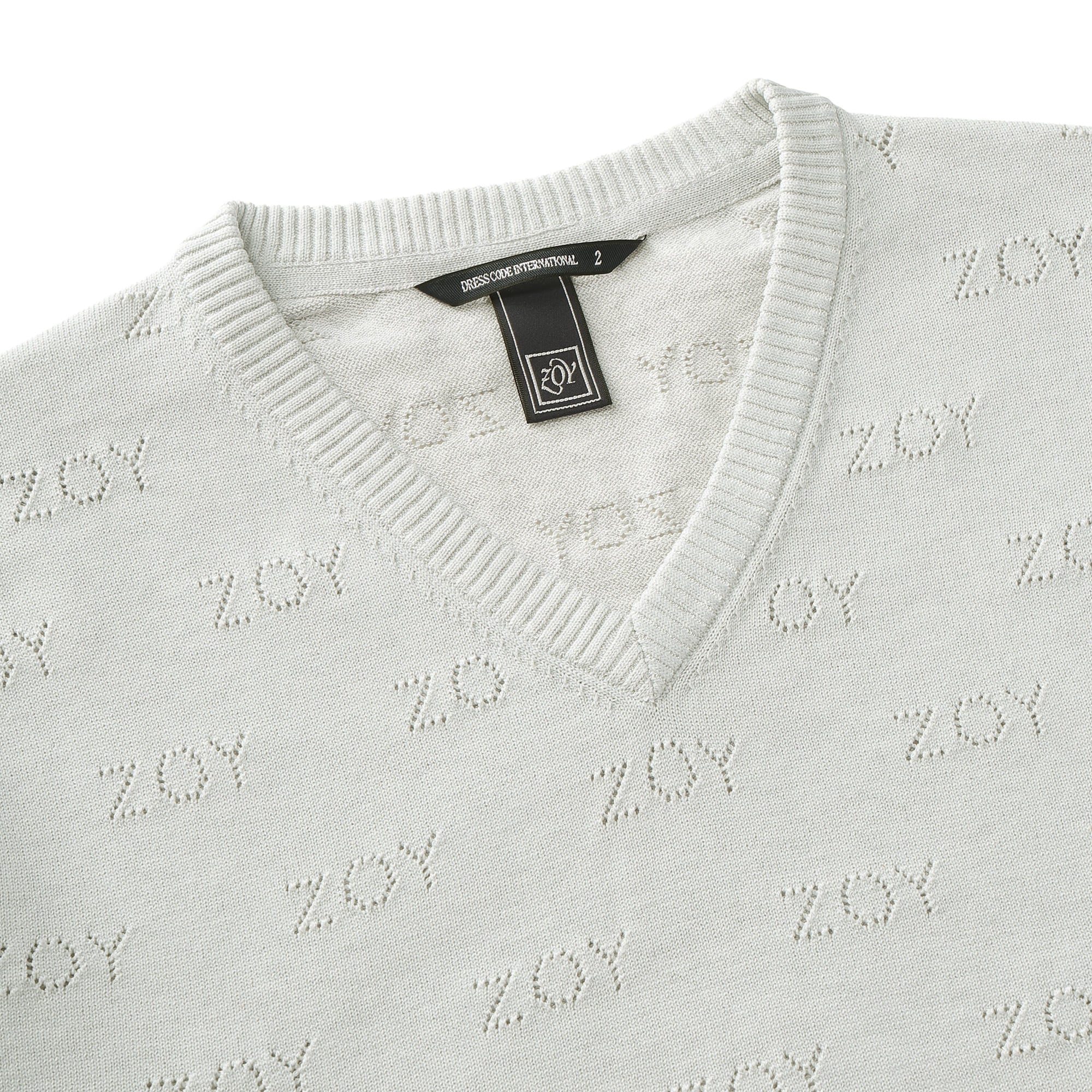 MEN ZOYアイレット天竺プレーティング 長袖セーター シルバー杢