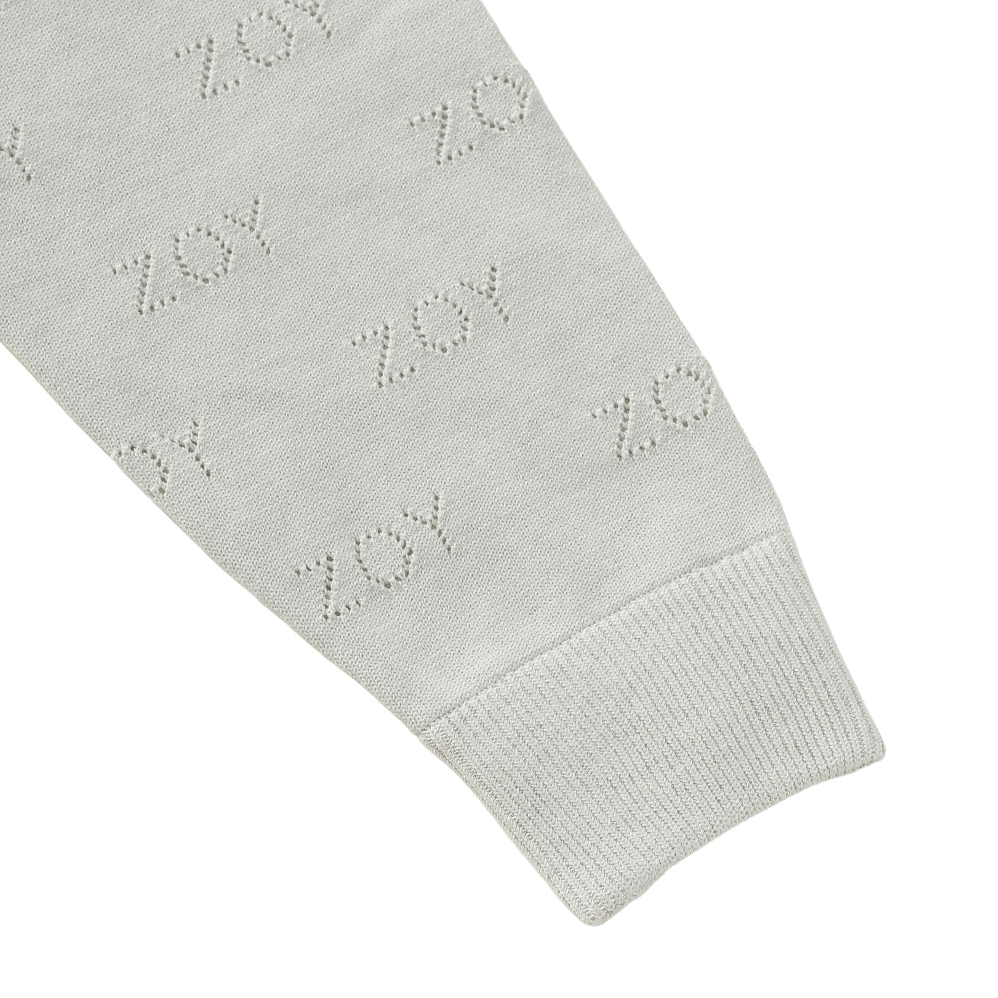MEN ZOYアイレット天竺プレーティング 長袖セーター シルバー杢