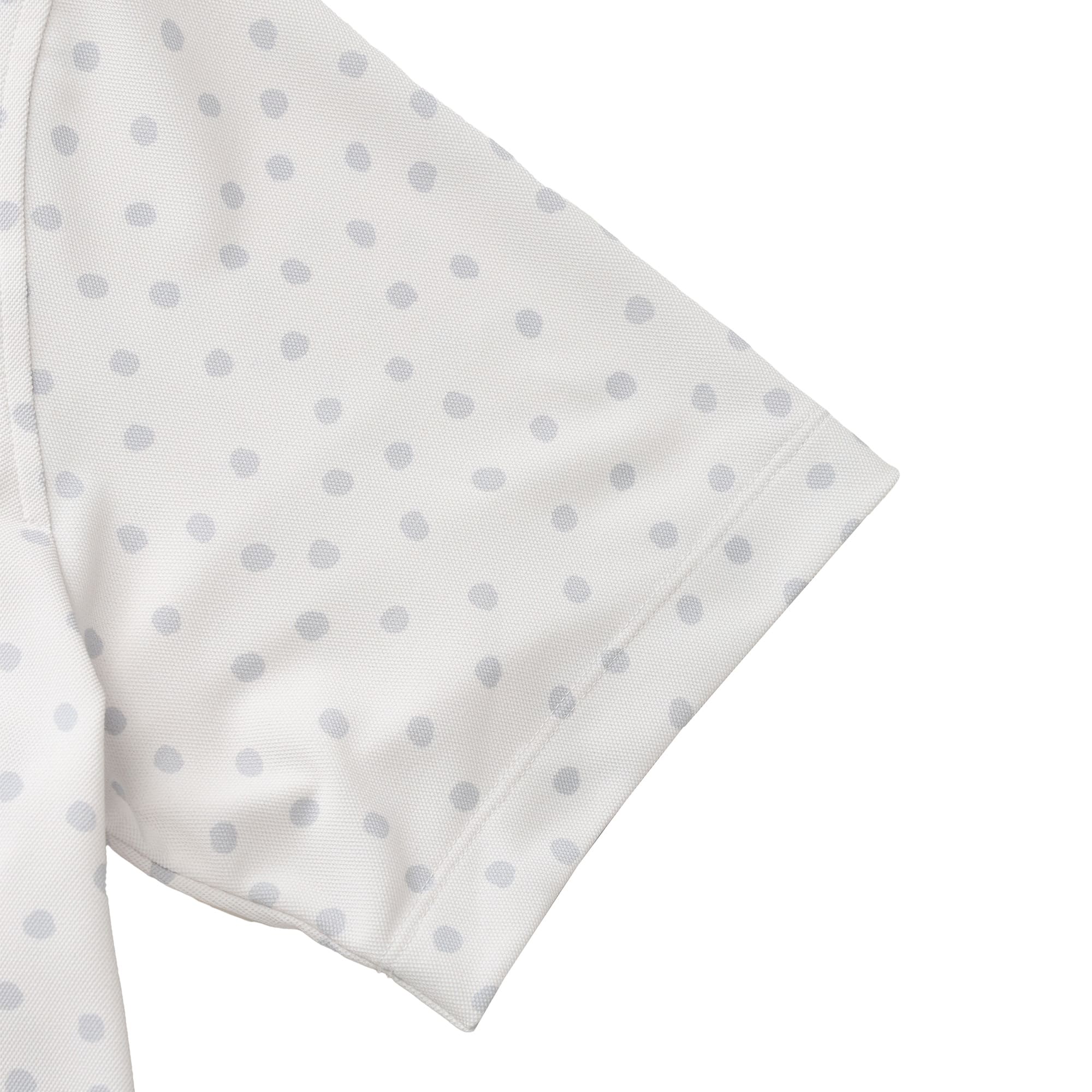 Men's Dot Print Short Sleeve Shirt, Light Gray