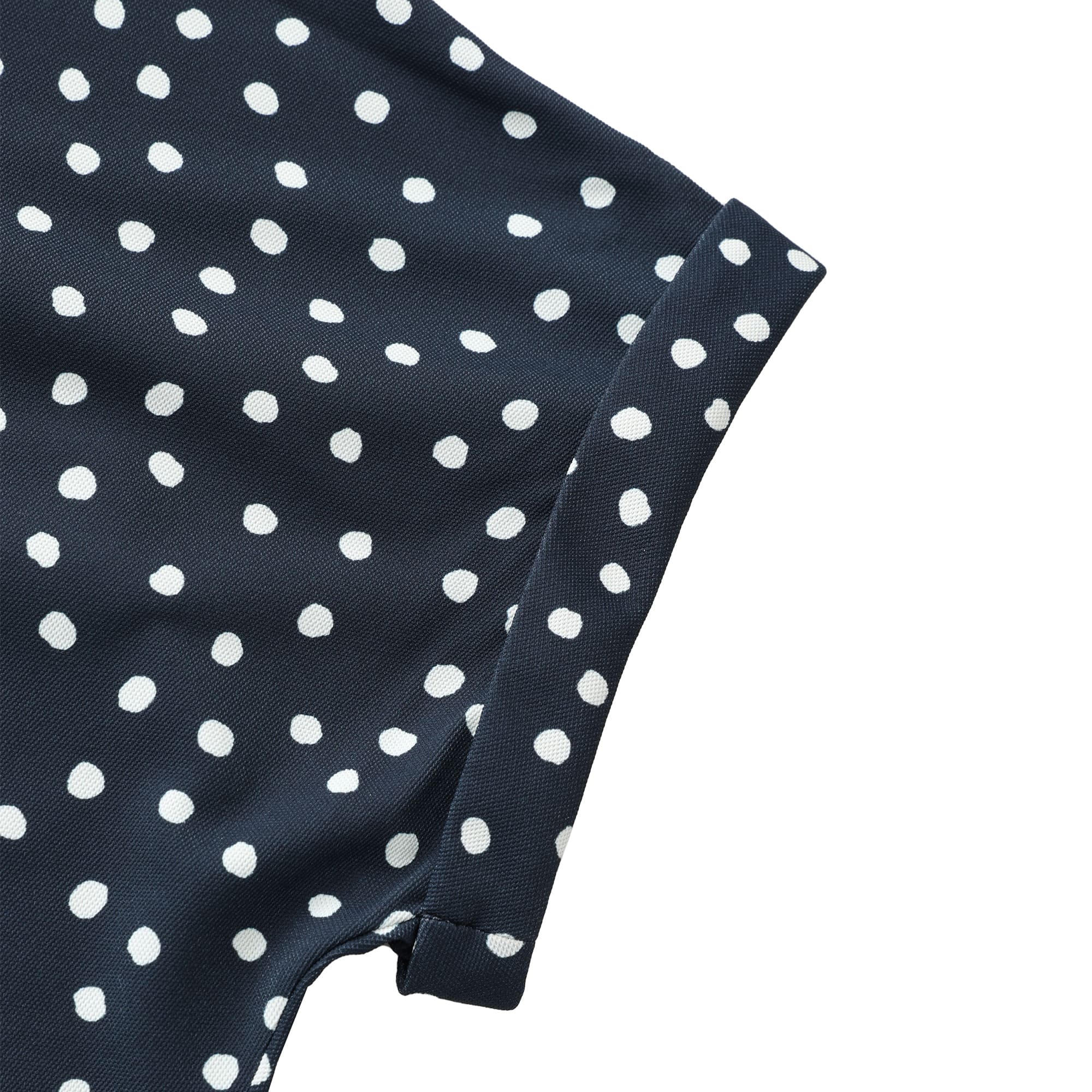 Women's Dot Print Short Sleeve Shirt in Light Gray
