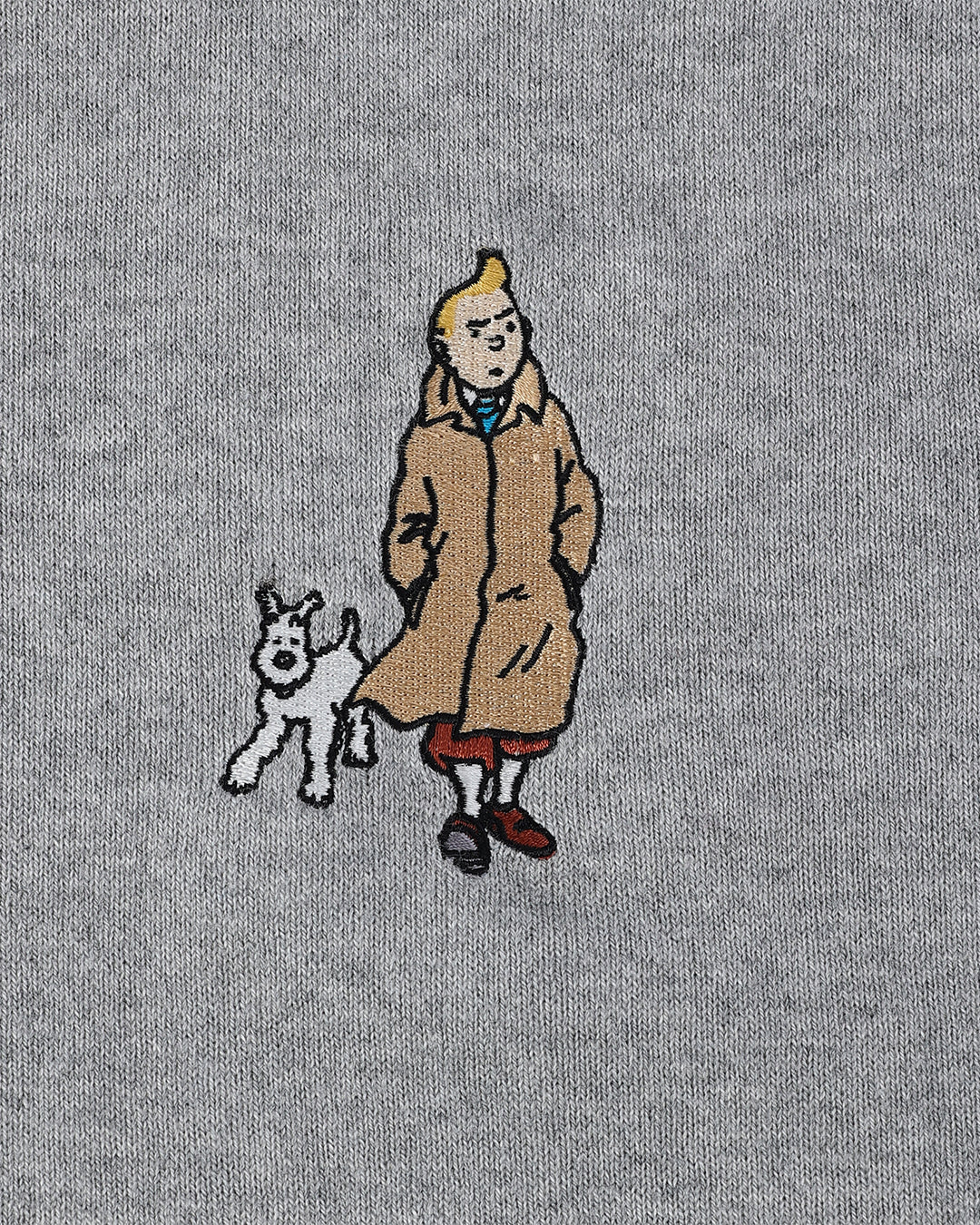 【 TINTIN × ZOY 】MEN コットンカシミヤ天竺 長袖セーター オフホワイト