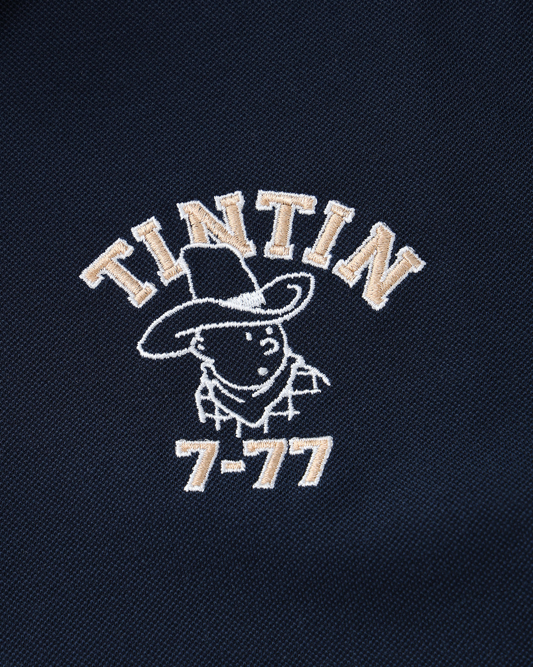 【 TINTIN × ZOY 】WOMEN リサイクルクアトロセブン 鹿の子 半袖ポロシャツ ネイビー