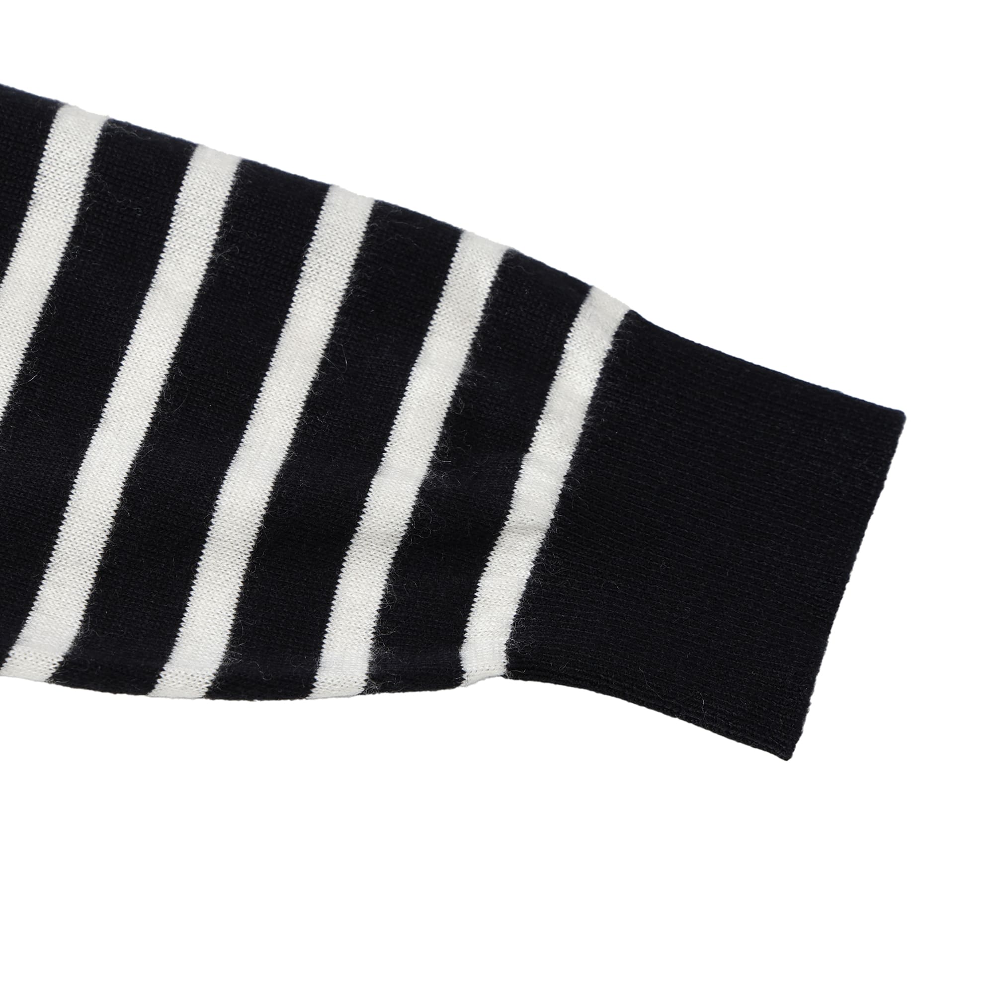WOMEN Premium Cotton ボーダー 長袖セーター グレー