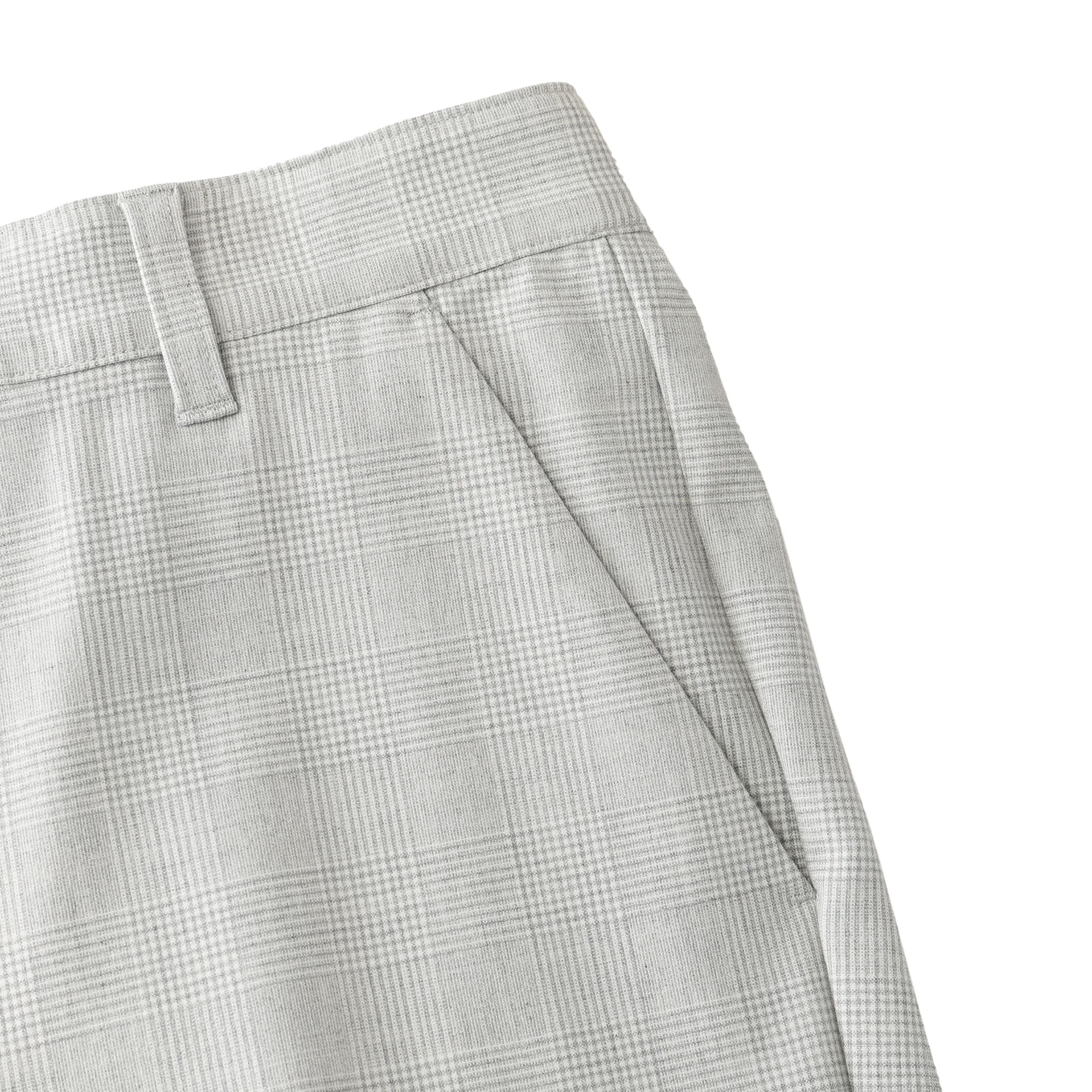 Men's Glen Check Stretch Long Pants in Silver Gray
