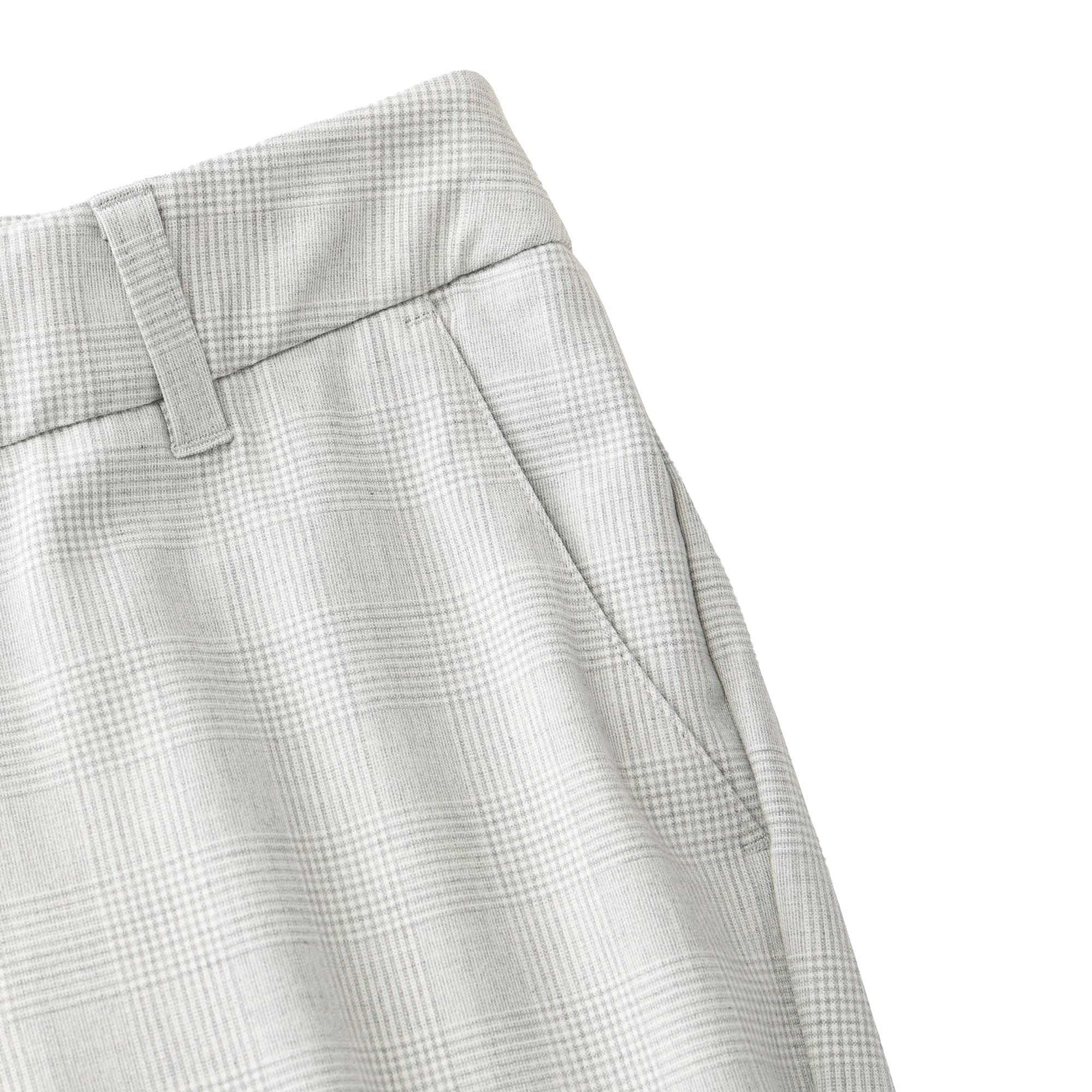 Women's Glen Check Stretch Long Pants in Silver Gray
