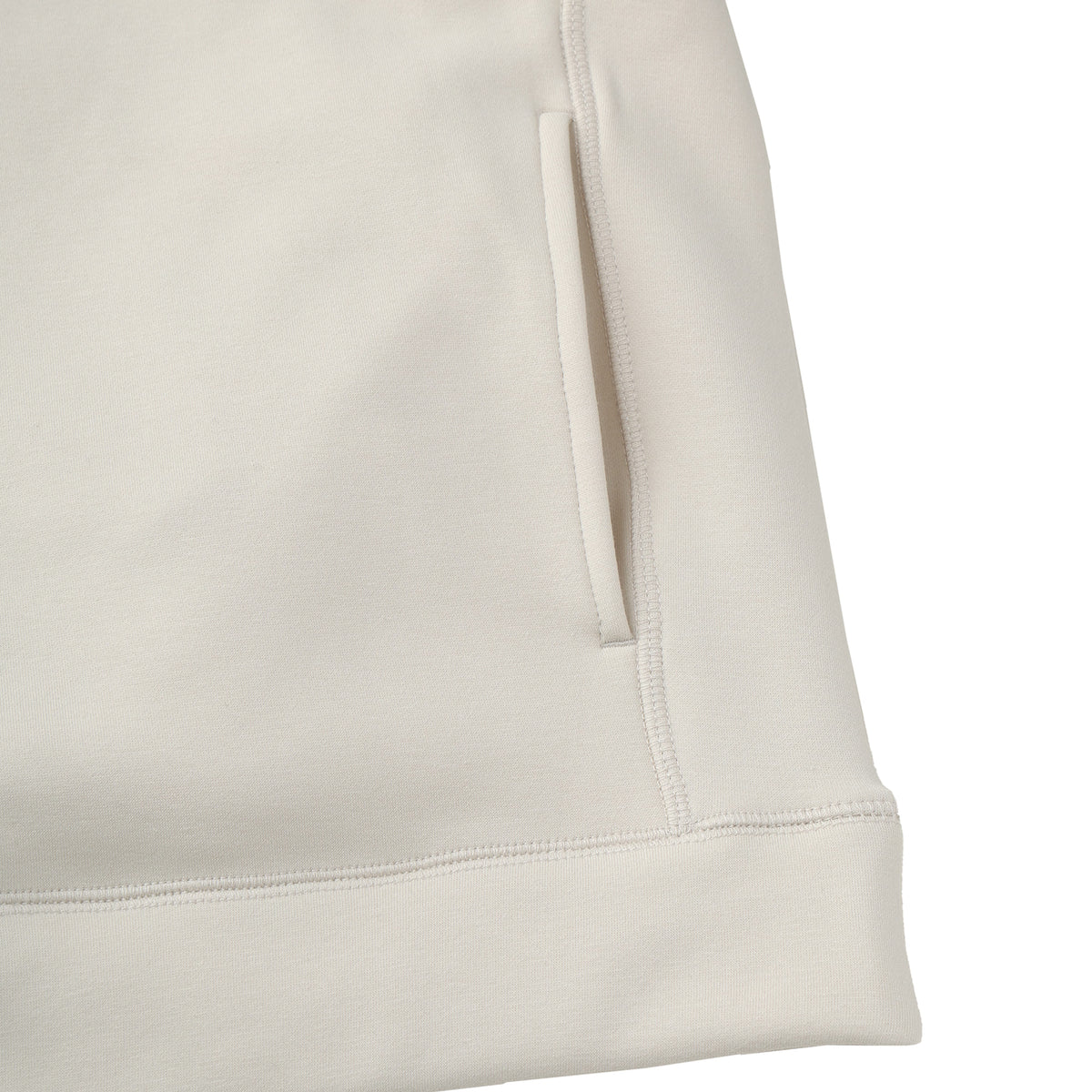 MEN LONG-STAPLE COTTON BOMBER フーディー アイボリー