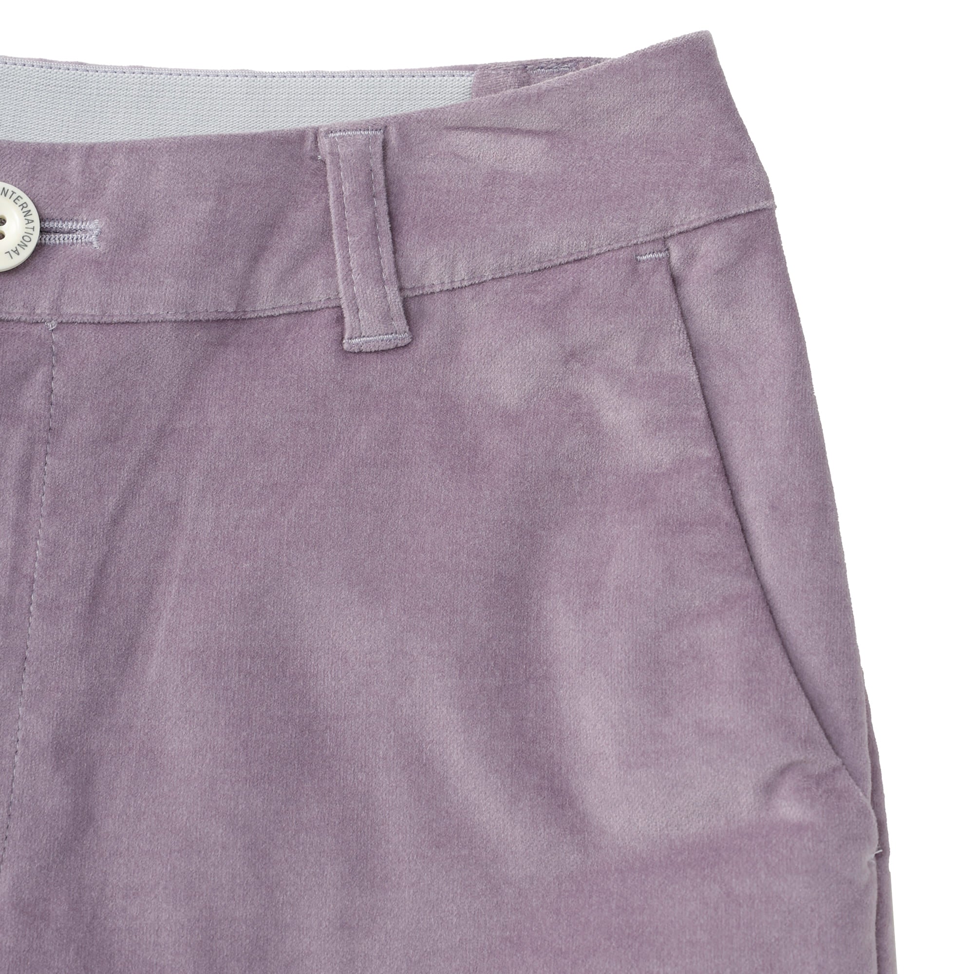WOMEN COTTON velvetteen ロングパンツ ブルー