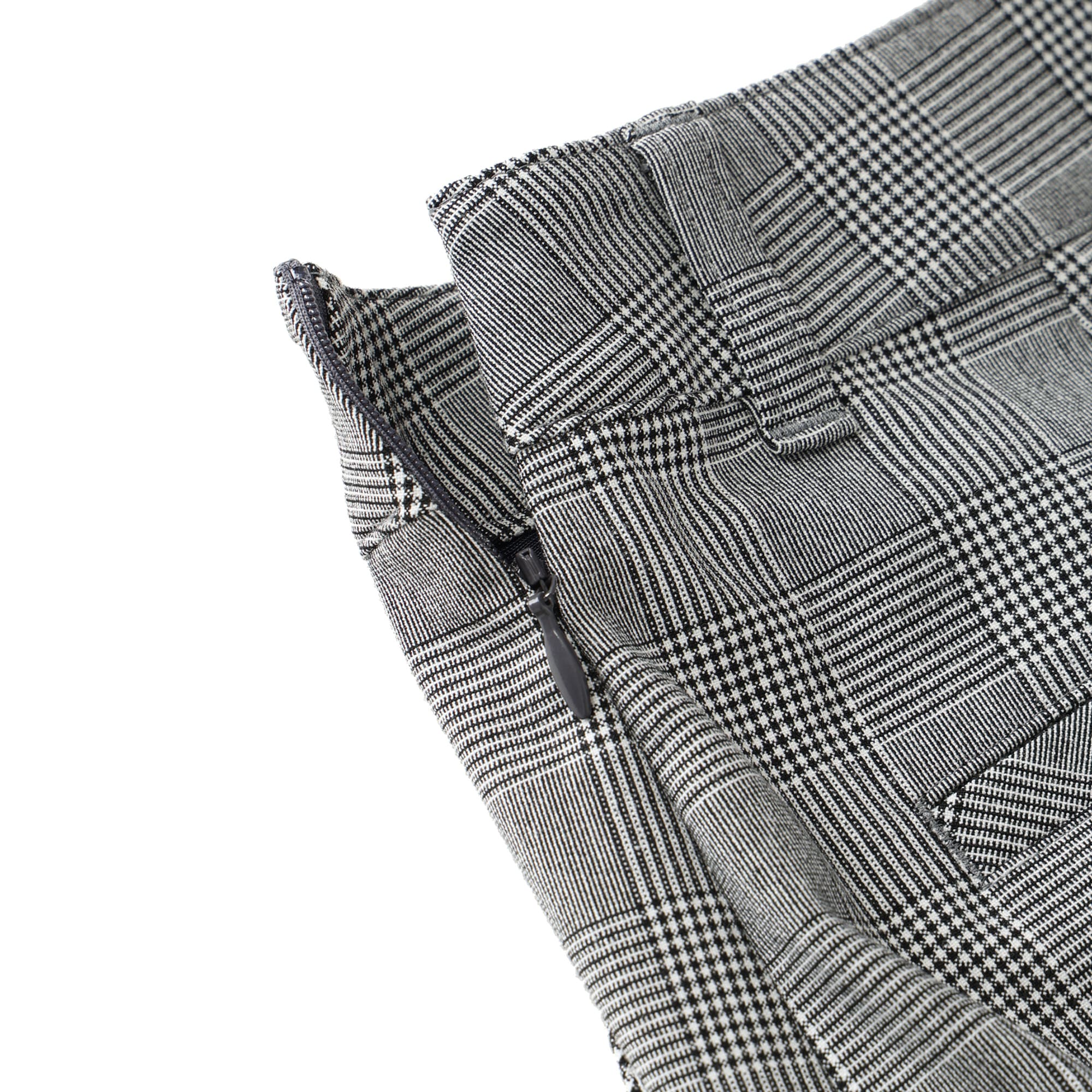 Women's Glen Check Stretch Skirt in Silver Gray