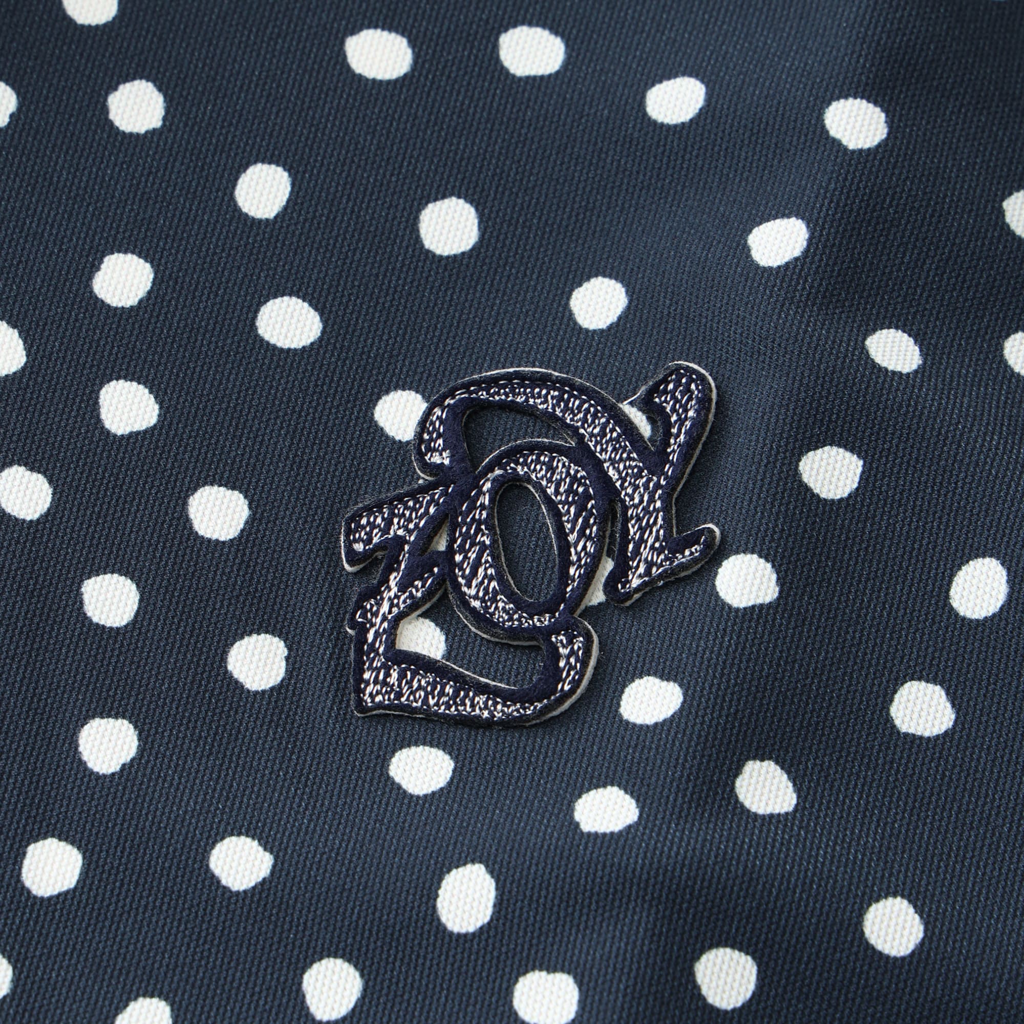 Men's Dot Print Long Sleeve Shirt, Navy