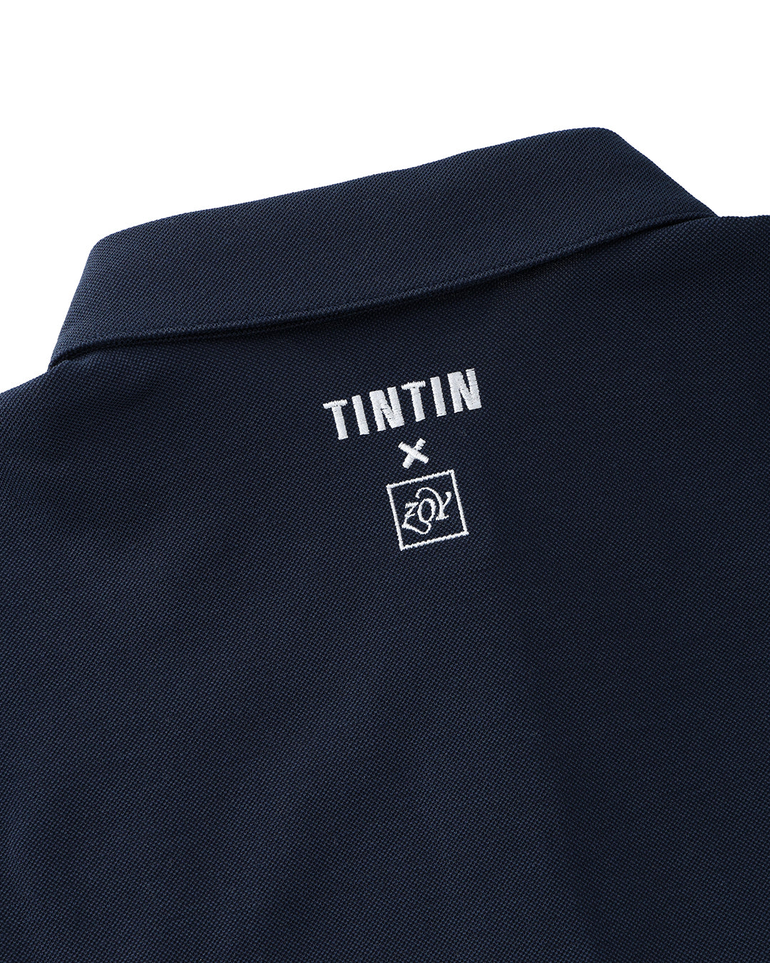 【 TINTIN × ZOY 】WOMEN リサイクルクアトロセブン 鹿の子 半袖ポロシャツ ネイビー