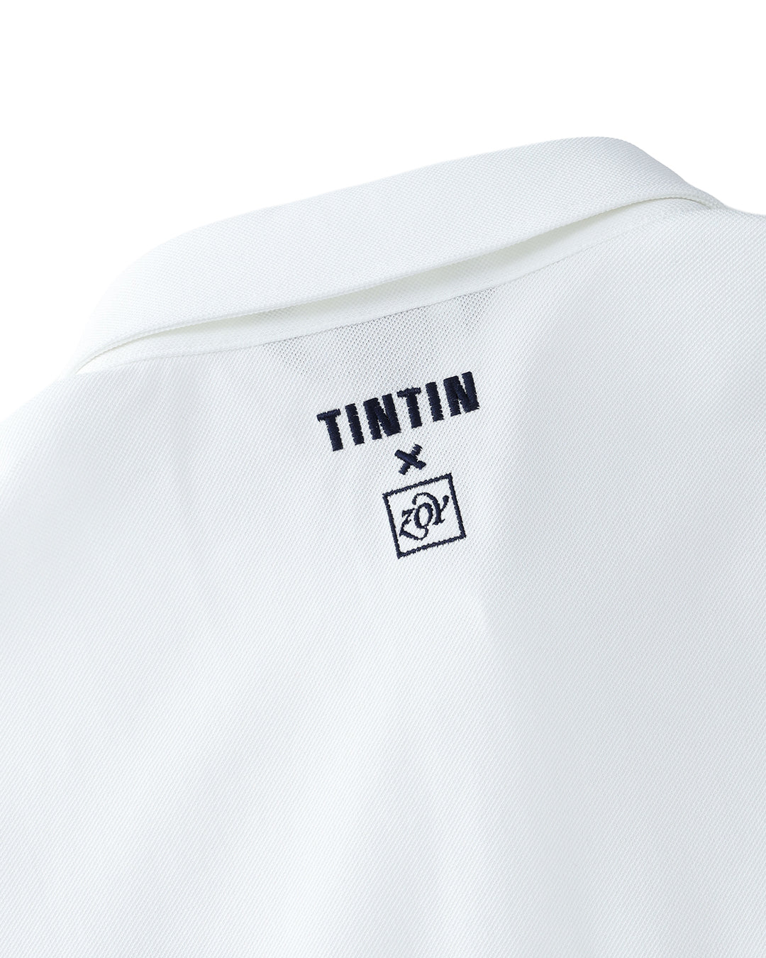 【 TINTIN × ZOY 】MEN リサイクルクアトロセブン 鹿の子 半袖ポロシャツ ホワイト