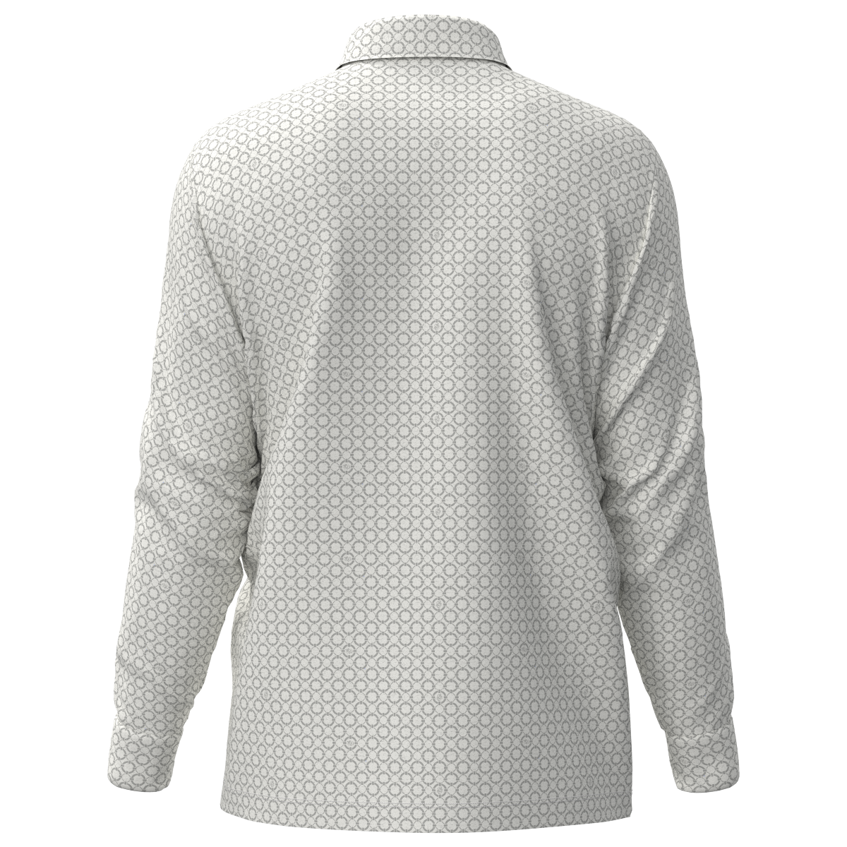 Men's Floating Ring Print Long Sleeve Shirt in White
