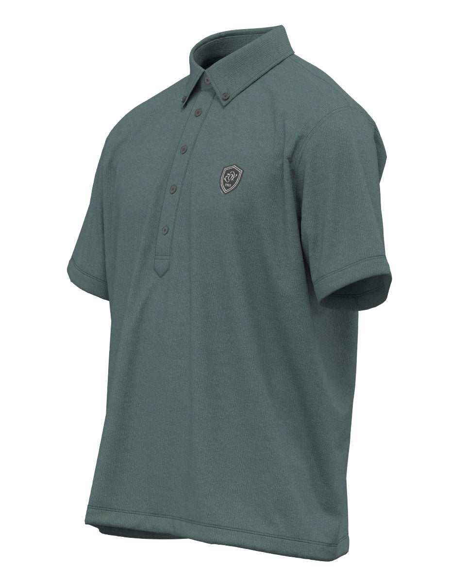 MEN ピケワッシャー2WAY 半袖シャツ ブロンズグリーン