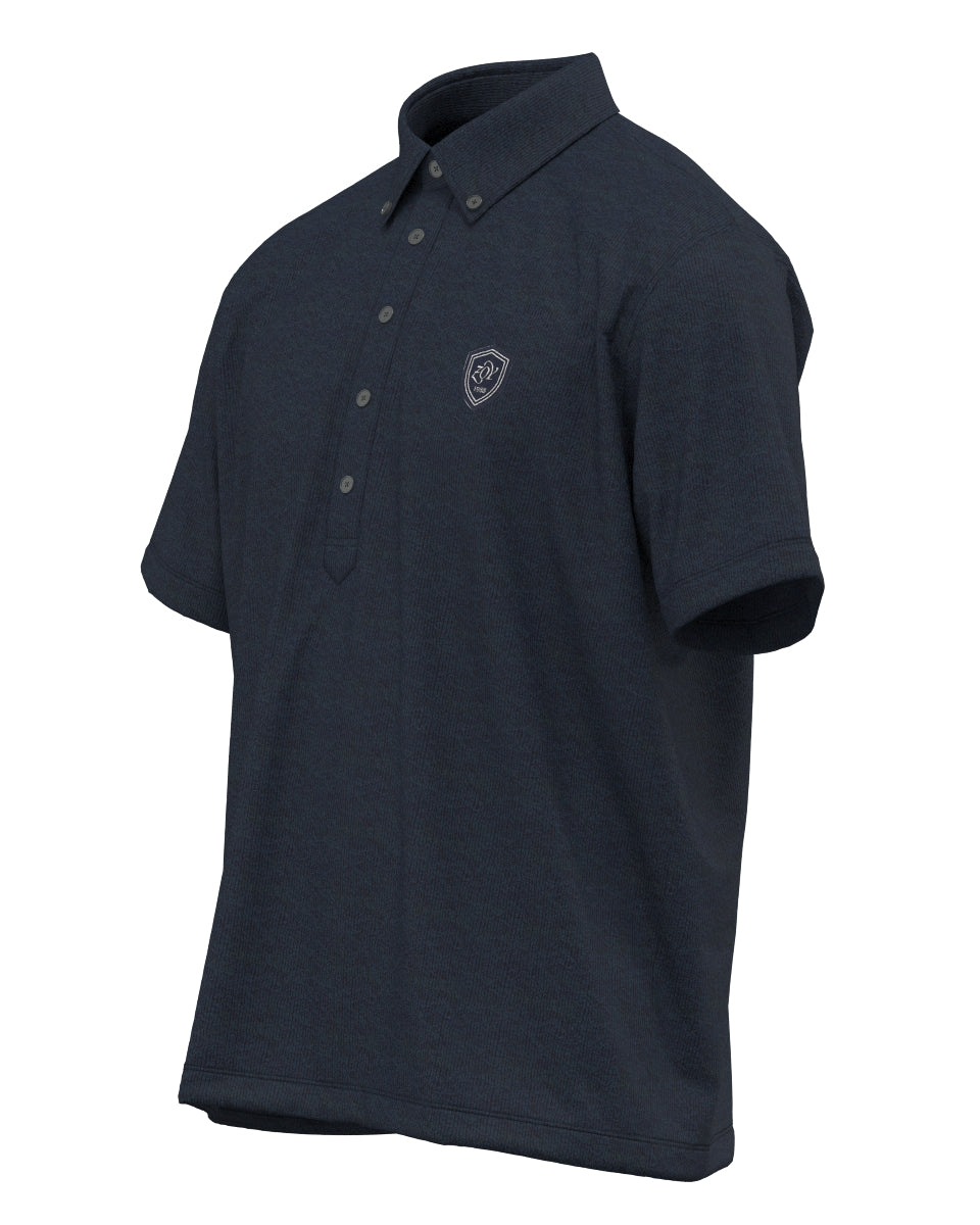 MEN ピケワッシャー2WAY 半袖シャツ ネイビー