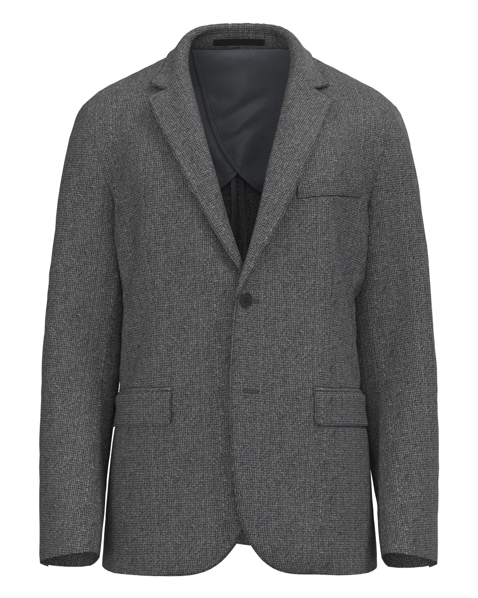 MEN ACTIVE SETTER HOUNDTOOTH KNIT ジャケット グレー