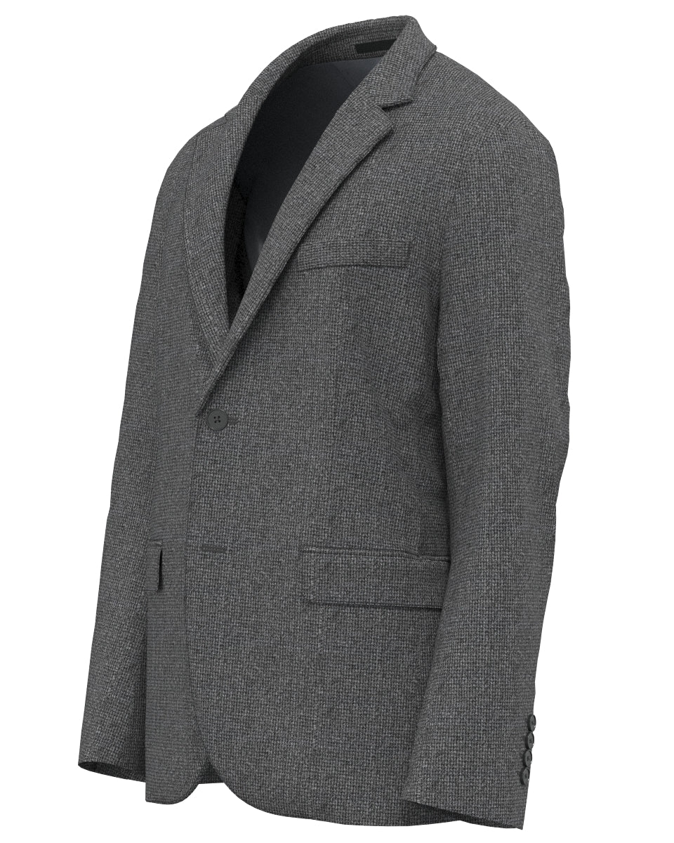 MEN ACTIVE SETTER HOUNDTOOTH KNIT ジャケット グレー