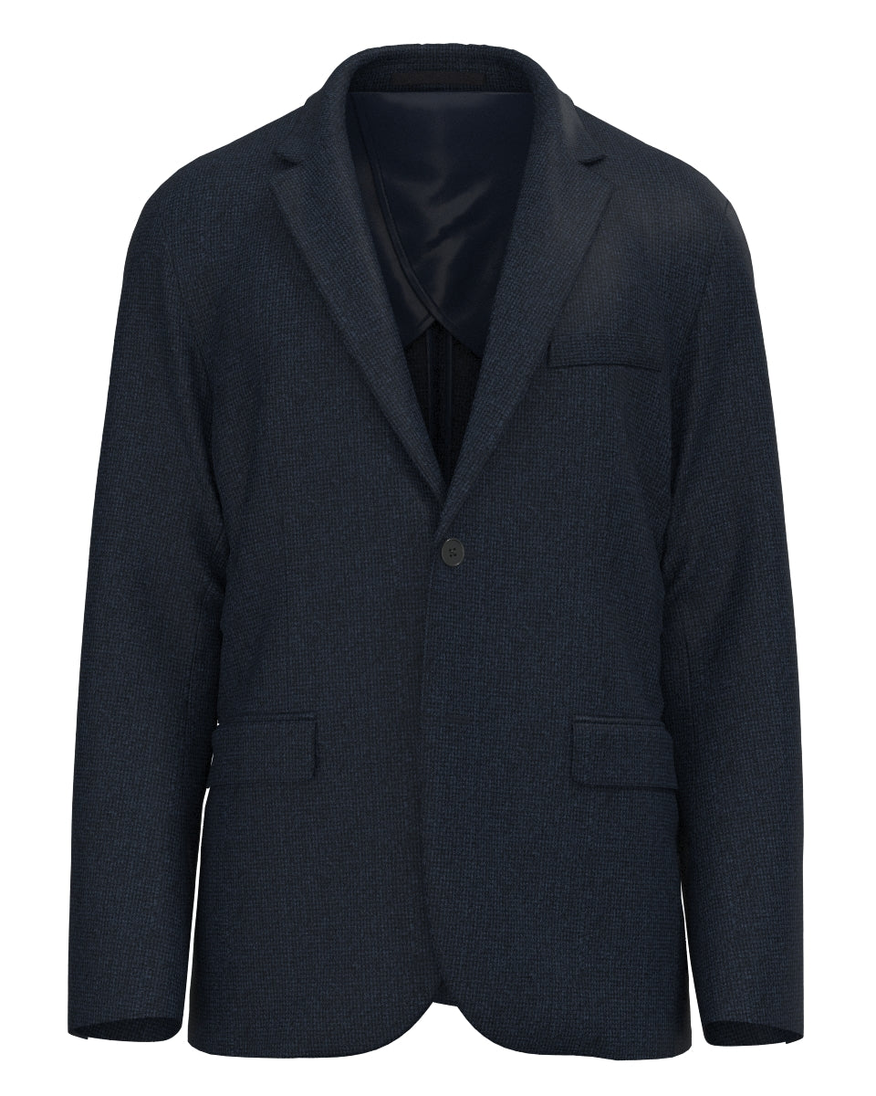 MEN ACTIVE SETTER HOUNDTOOTH KNIT ジャケット ネイビー