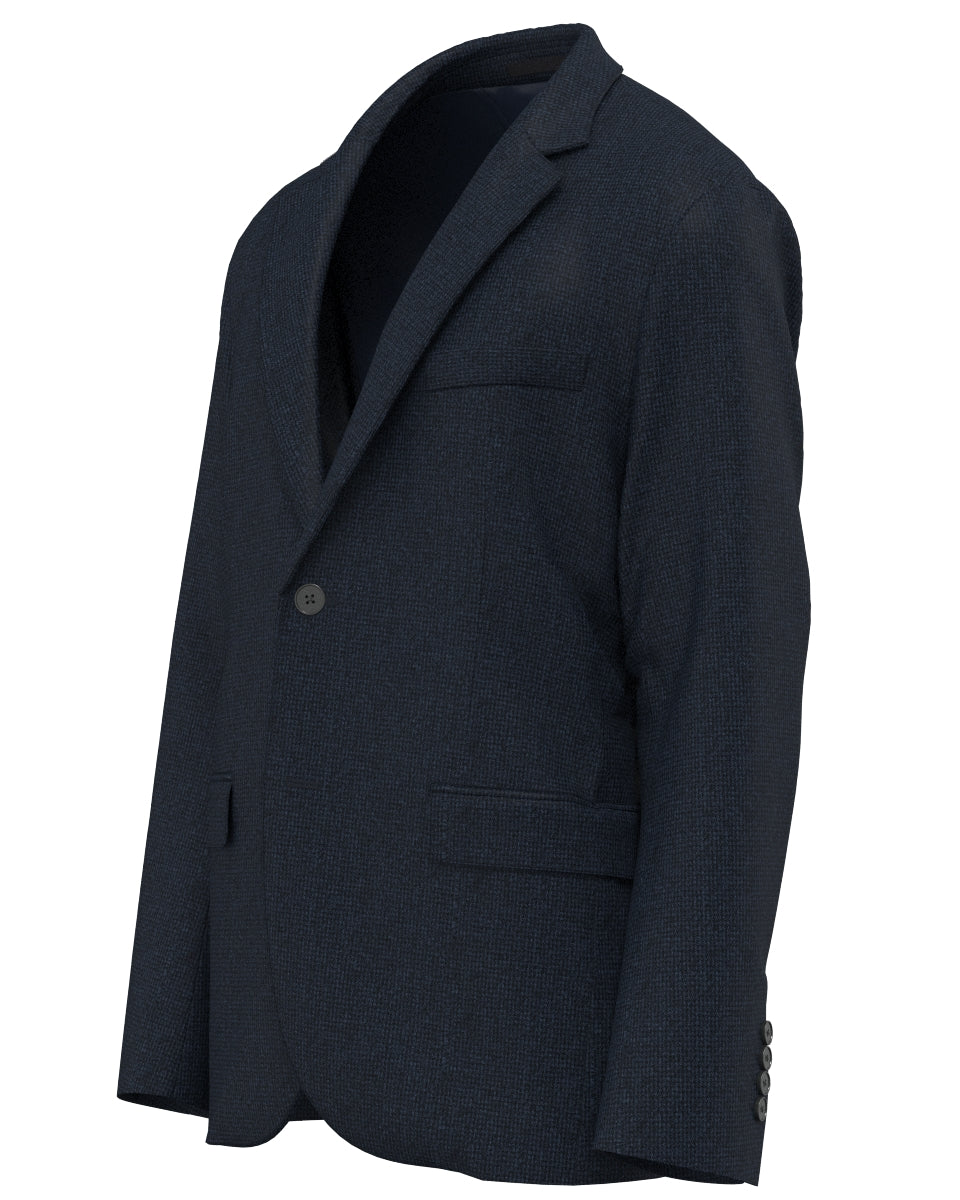 MEN ACTIVE SETTER HOUNDTOOTH KNIT ジャケット ネイビー
