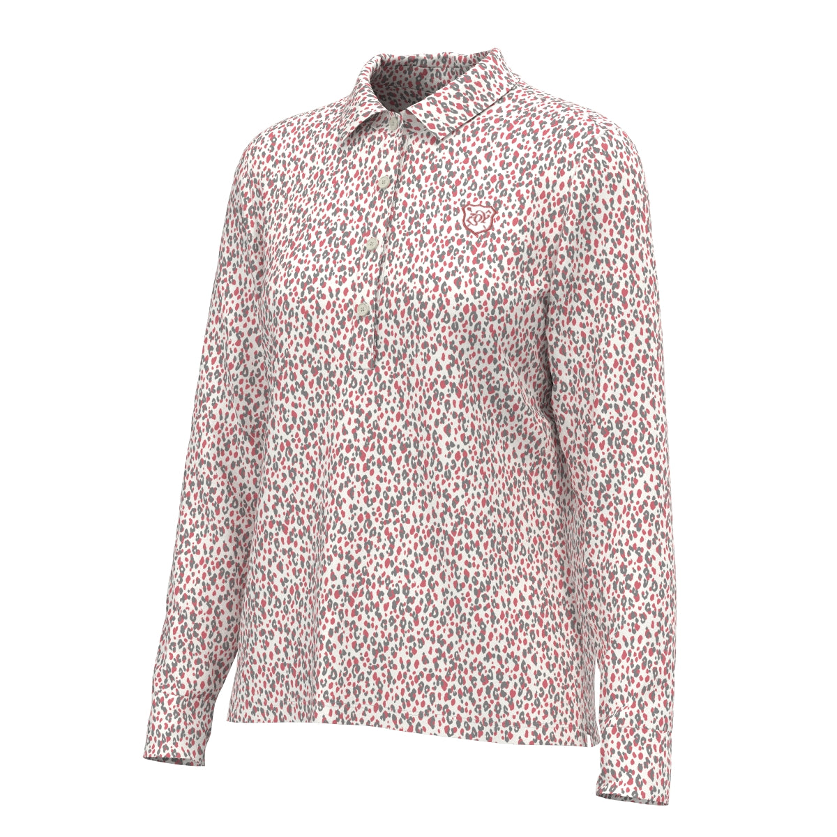 Women's Leopard Print Long Sleeve Shirt in Pink