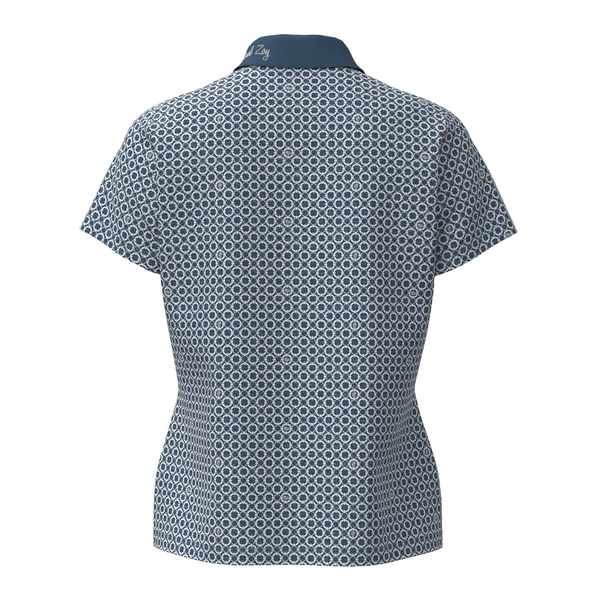 Women's Floating Ring Print Short Sleeve Shirt in Sea Blue