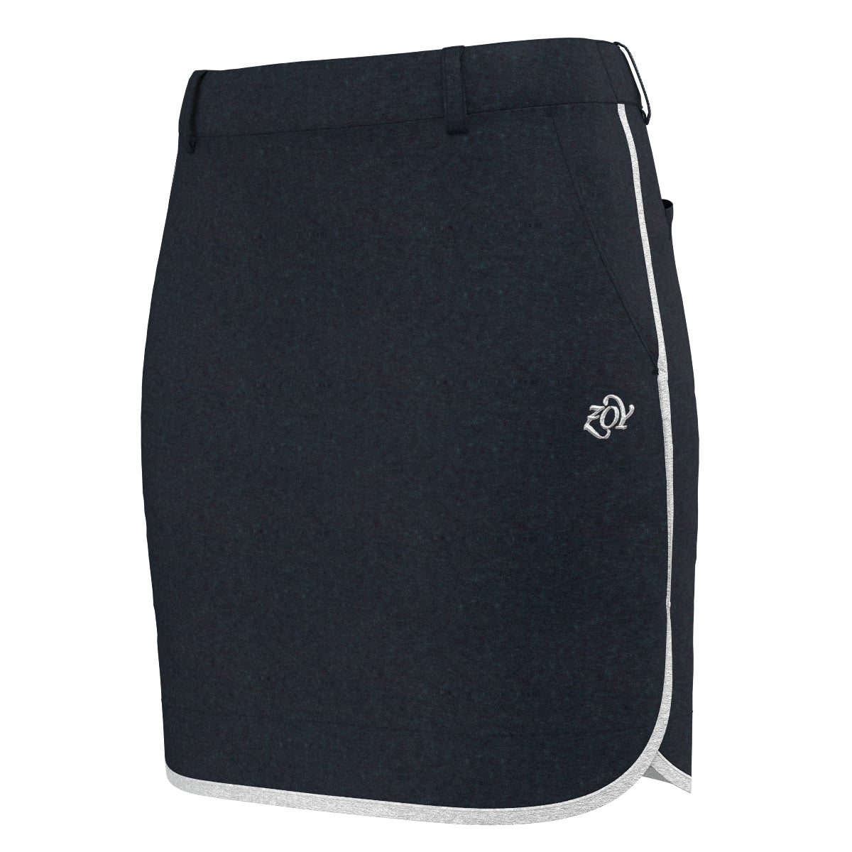 Women's Melange Organic Cotton Tile Skirt, Navy