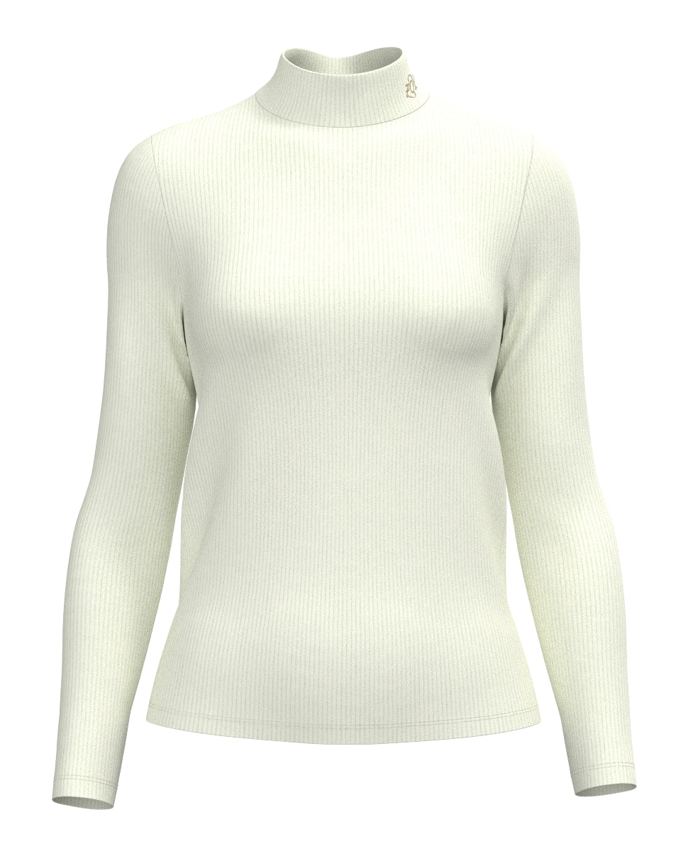 WOMEN Luxury Warm リブニット 長袖シャツ アイボリー