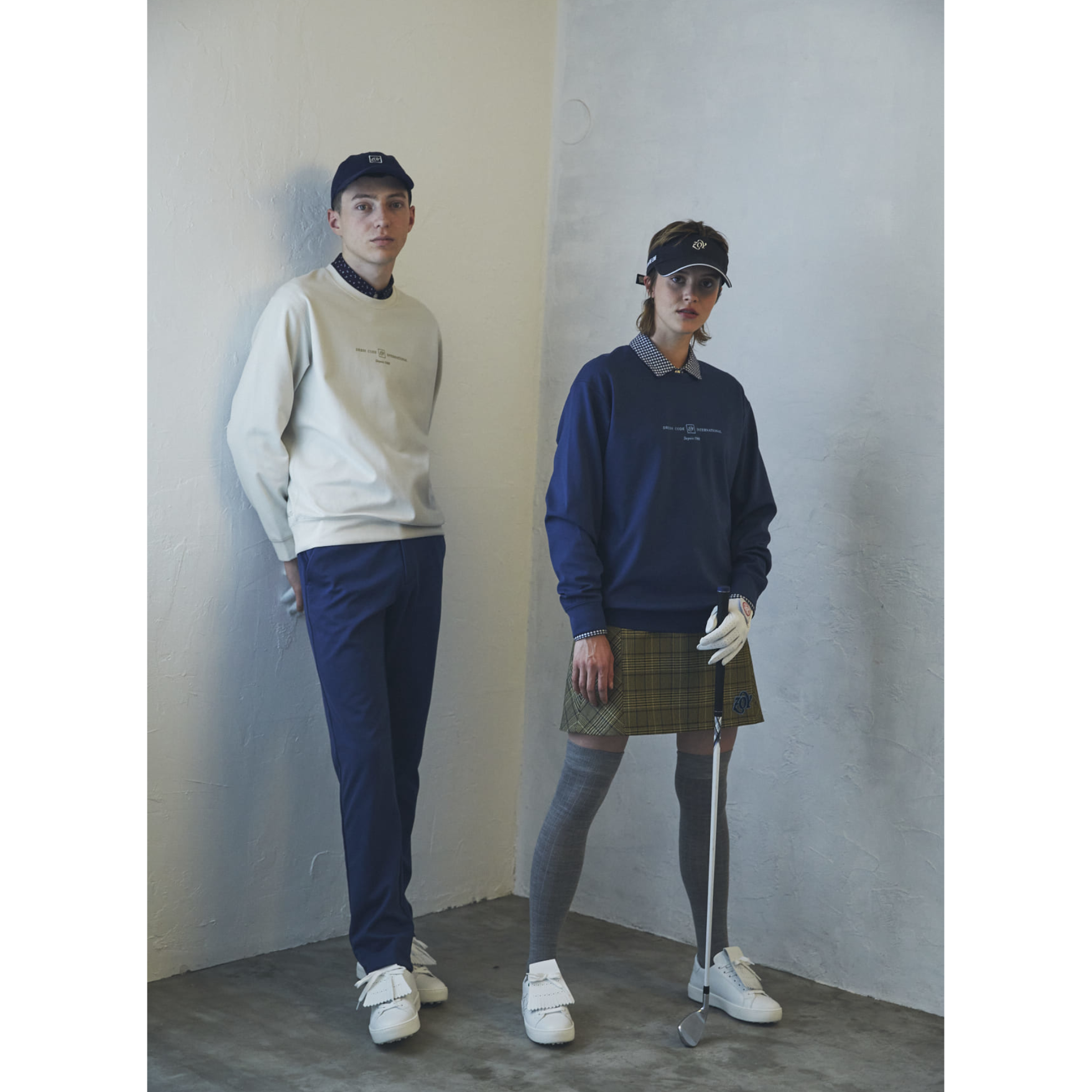 WOMEN ニーハイソックス 杢グレー