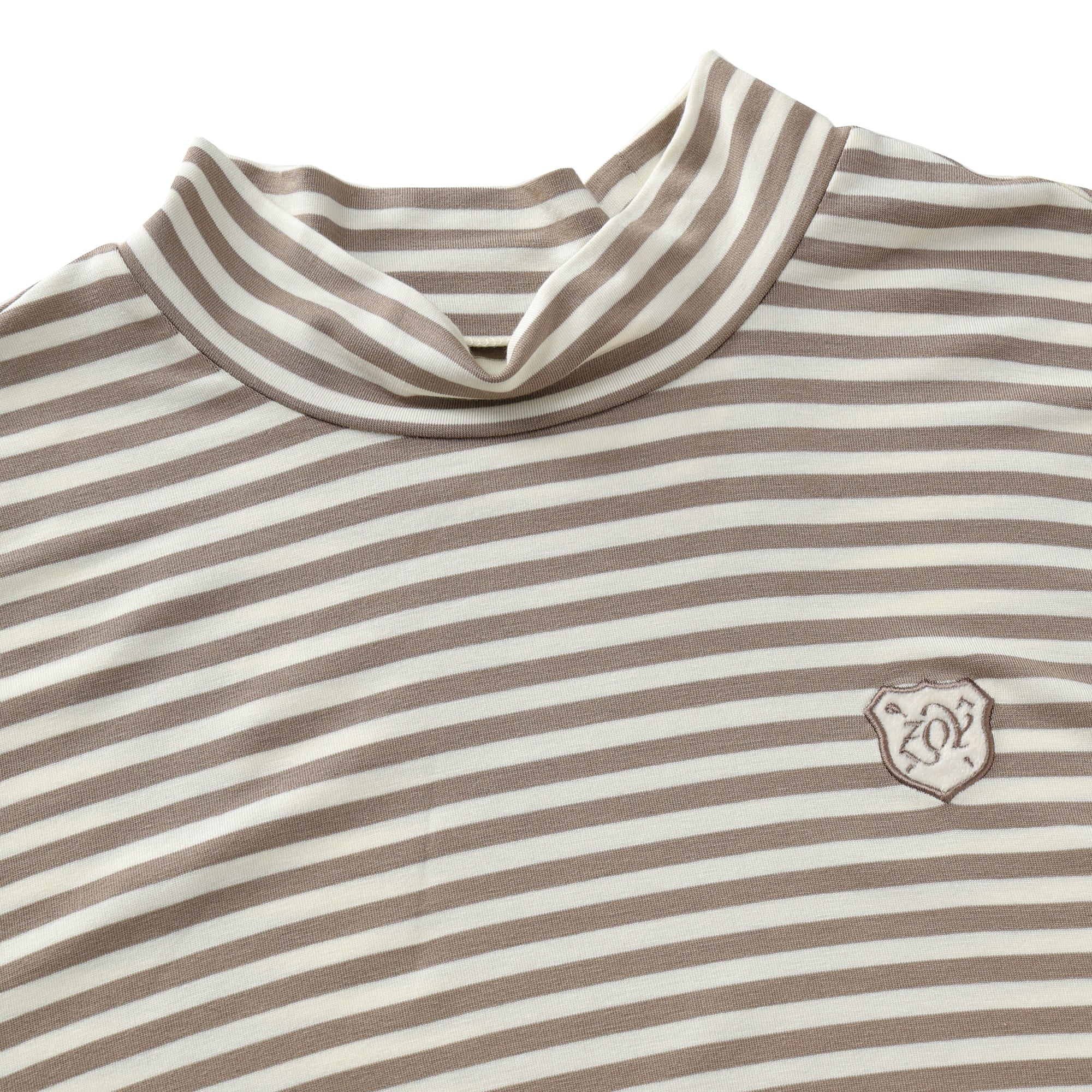 【24AW新作】MENS ウォーム先染めボーダー天竺 長袖シャツ モカ×エクリュ 071444015 - ZOY OFFICIAL