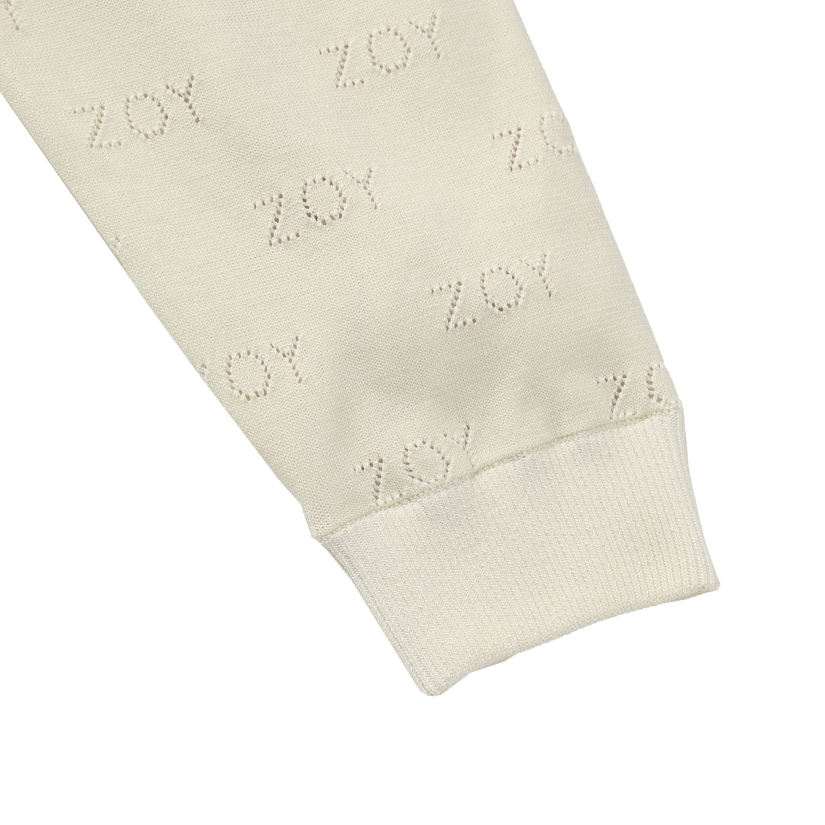 【24AW新作】MENS ZOYアイレット天竺プレーティング 長袖セーター(防風裏地付) エクリュ 071444709 - ZOY OFFICIAL