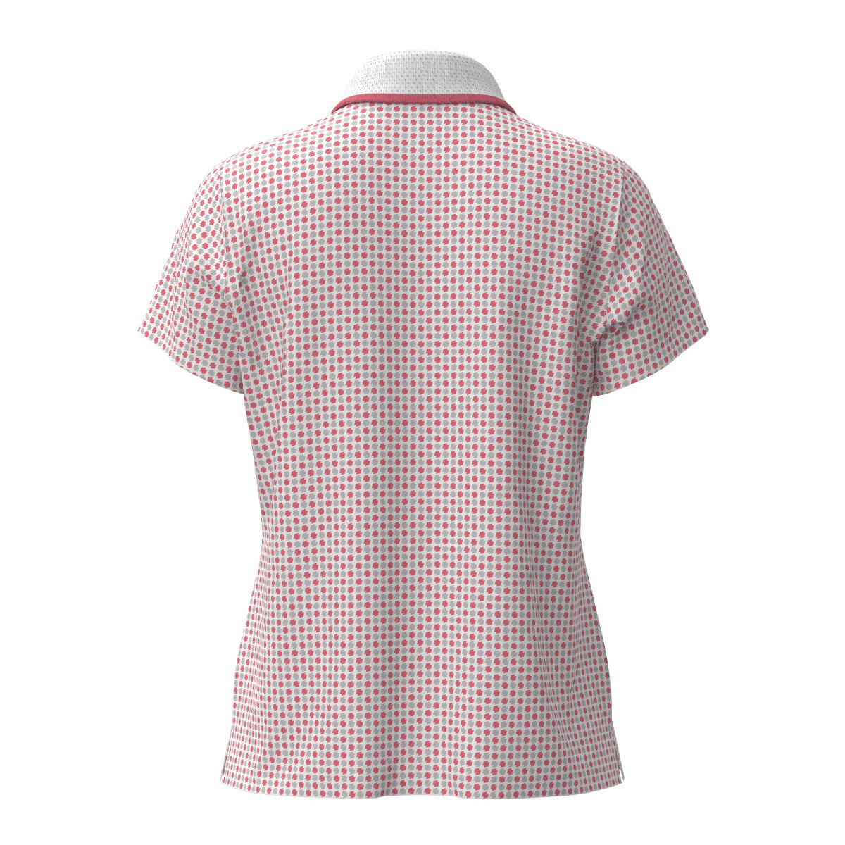【24AW新作】WOMENS COOLCORE ダイヤドットプリント 半袖ポロシャツ ピンク×グレー 071644001 - ZOY OFFICIAL
