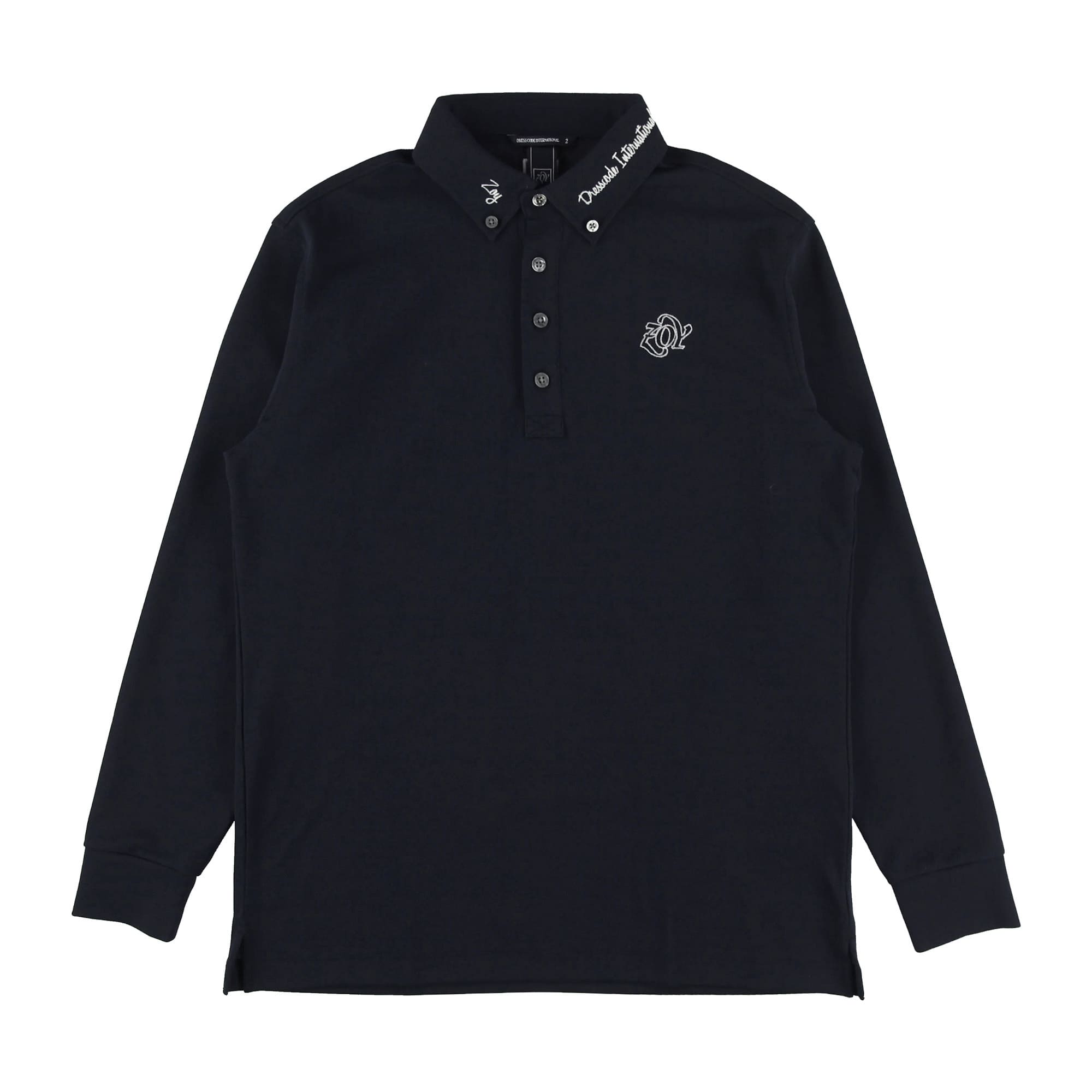 【24SS新作】MENS ストレッチ鹿の子 長袖ポロシャツ ネイビー 071442002 - ZOY OFFICIAL