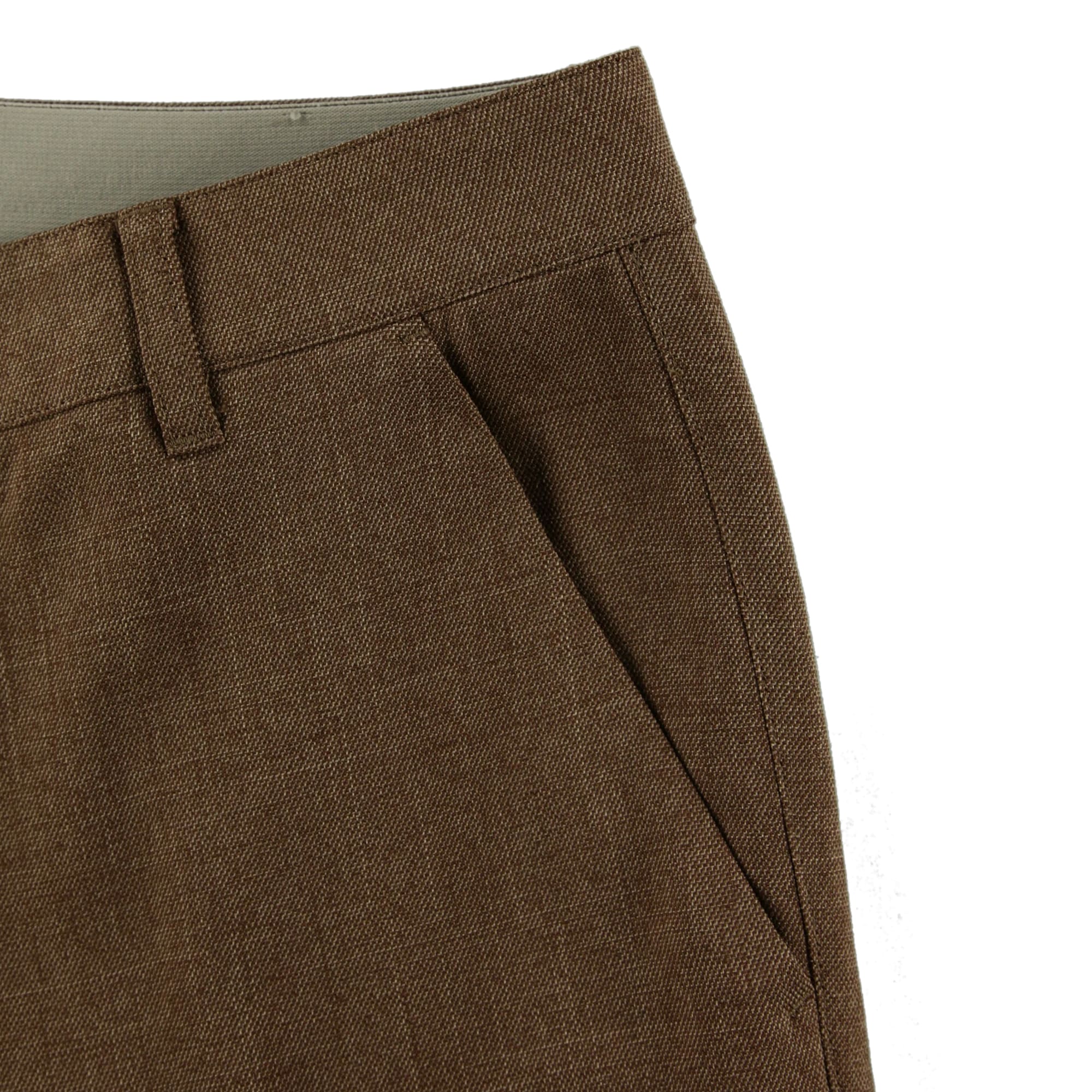 【24SS新作】MENS シャークスキンストレッチロングパンツ キャメル 071442402 - ZOY OFFICIAL