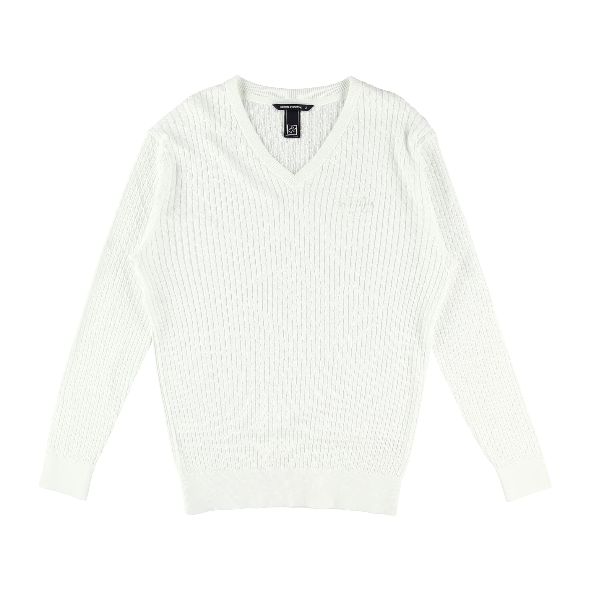【24SS新作】MENS ハイゲージコットン 長袖セーター ホワイト 071442702 - ZOY OFFICIAL