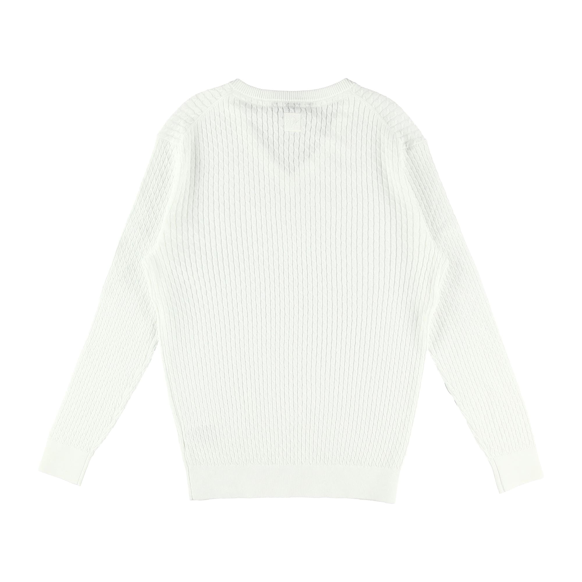 【24SS新作】MENS ハイゲージコットン 長袖セーター ホワイト 071442702 - ZOY OFFICIAL
