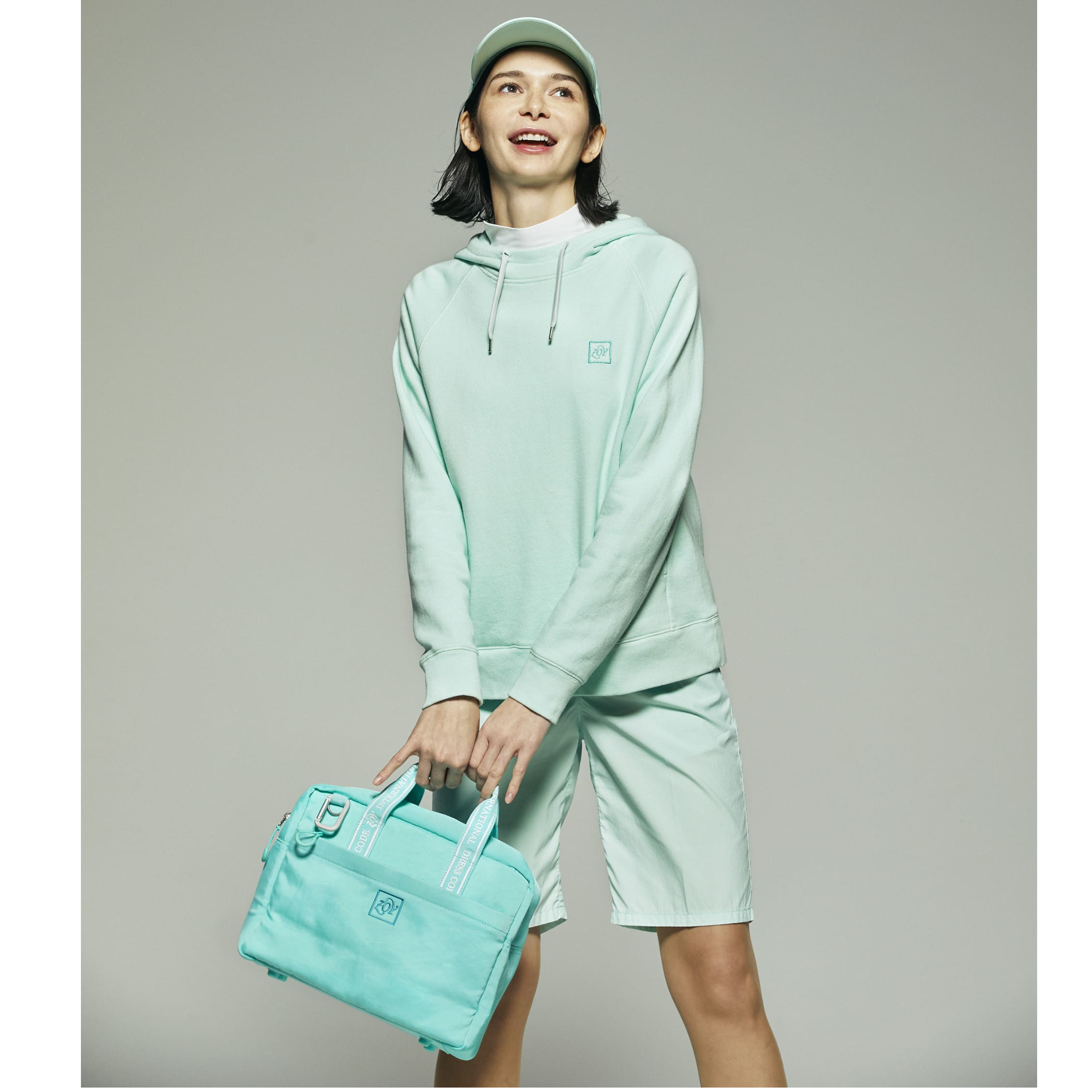 Women's Cashmere-Touch Garment-Dyed Fleece Pullover Hoodie in Fresh Mint