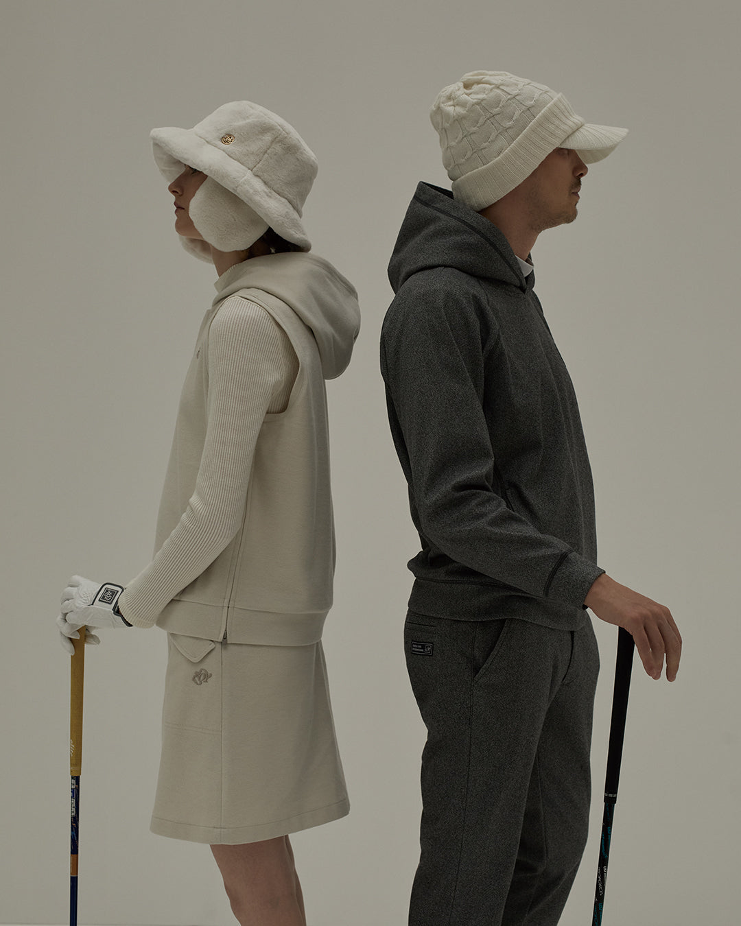 WOMEN Luxury Warm リブニット 長袖シャツ アイボリー