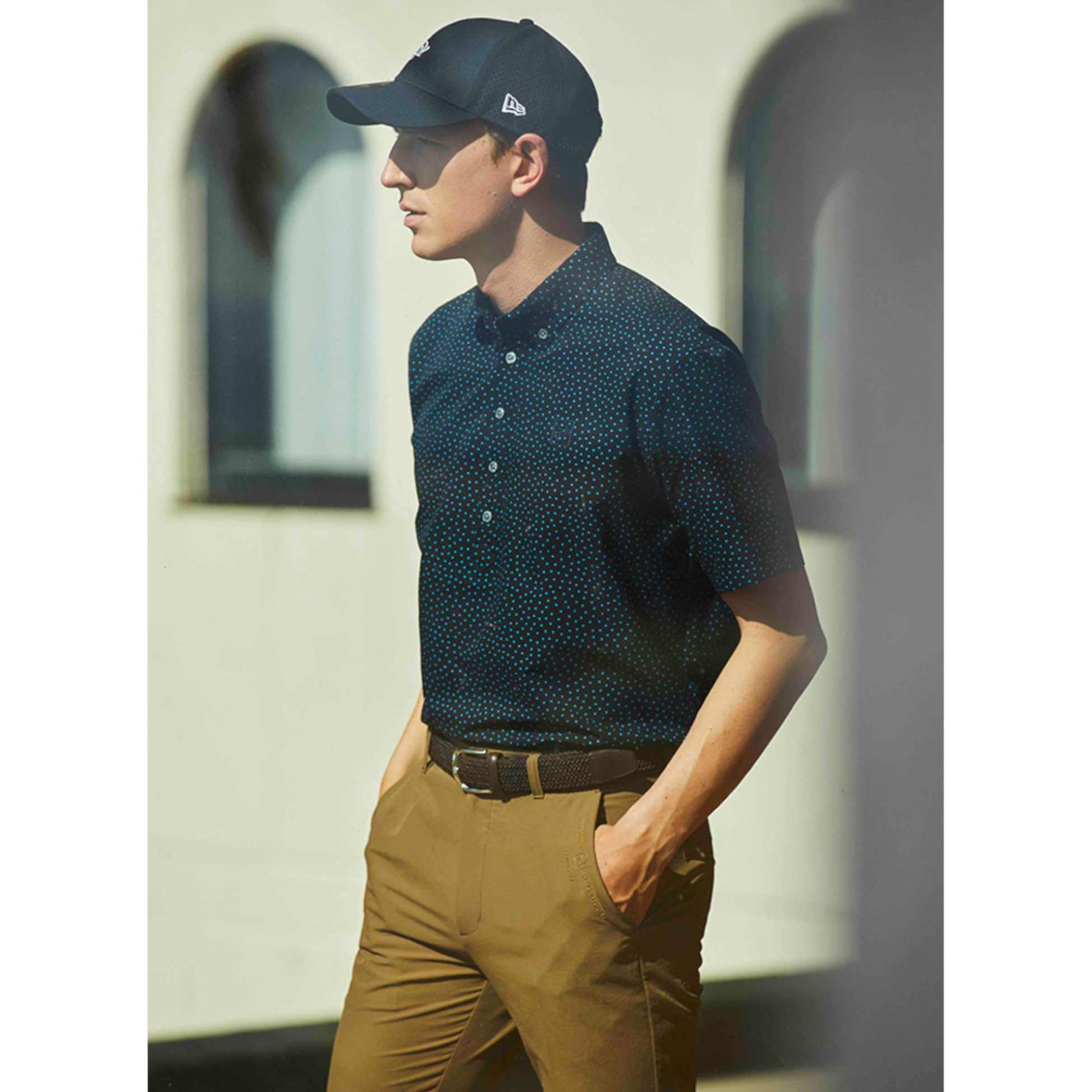 MEN COOLDOTS ミニリップストップ ロングパンツ キャメル