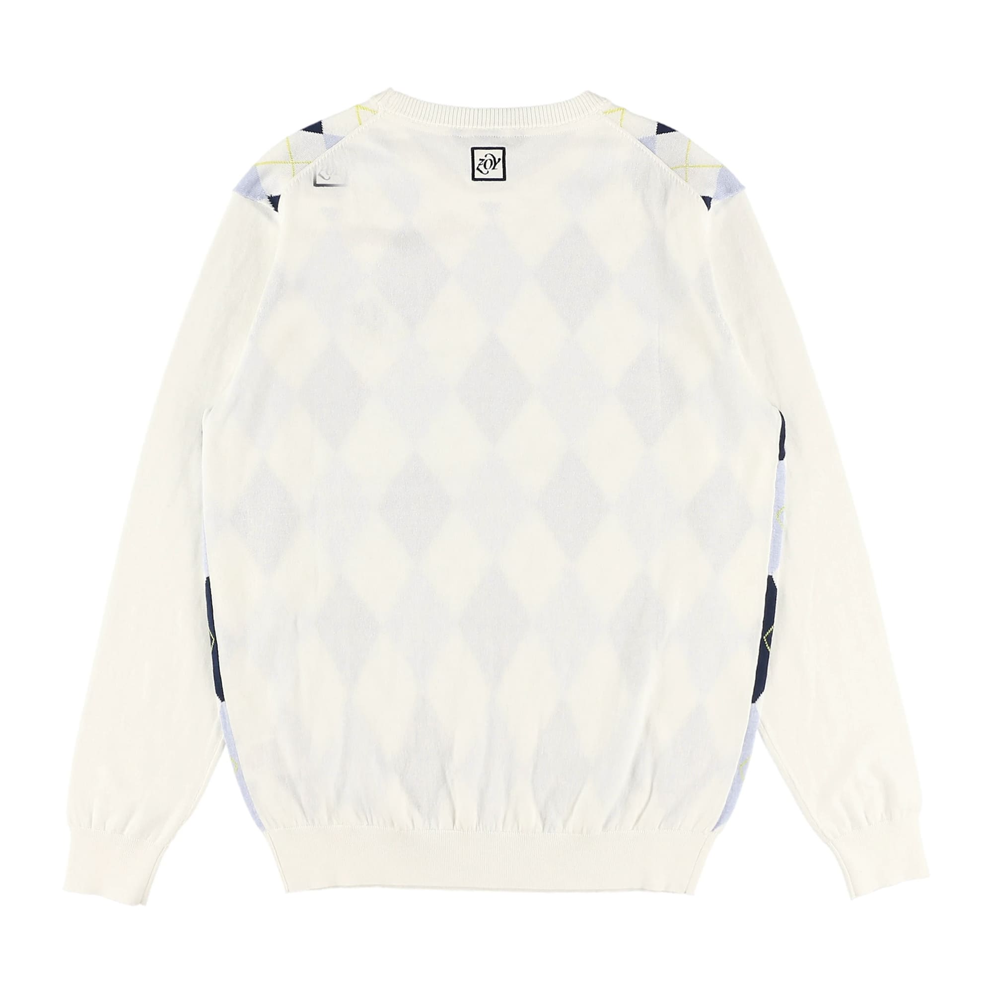 MENS アーガイル 長袖プルオーバー ホワイト 071432710 - ZOY OFFICIAL