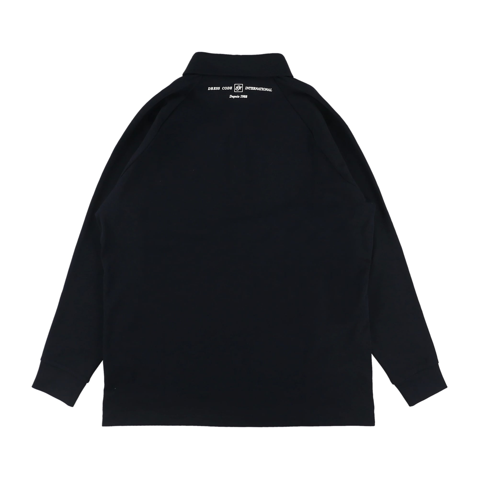 MENS リサイクルフルダルスパン ストレッチ鹿の子 長袖ポロシャツ ネイビー 071434003 - ZOY OFFICIAL