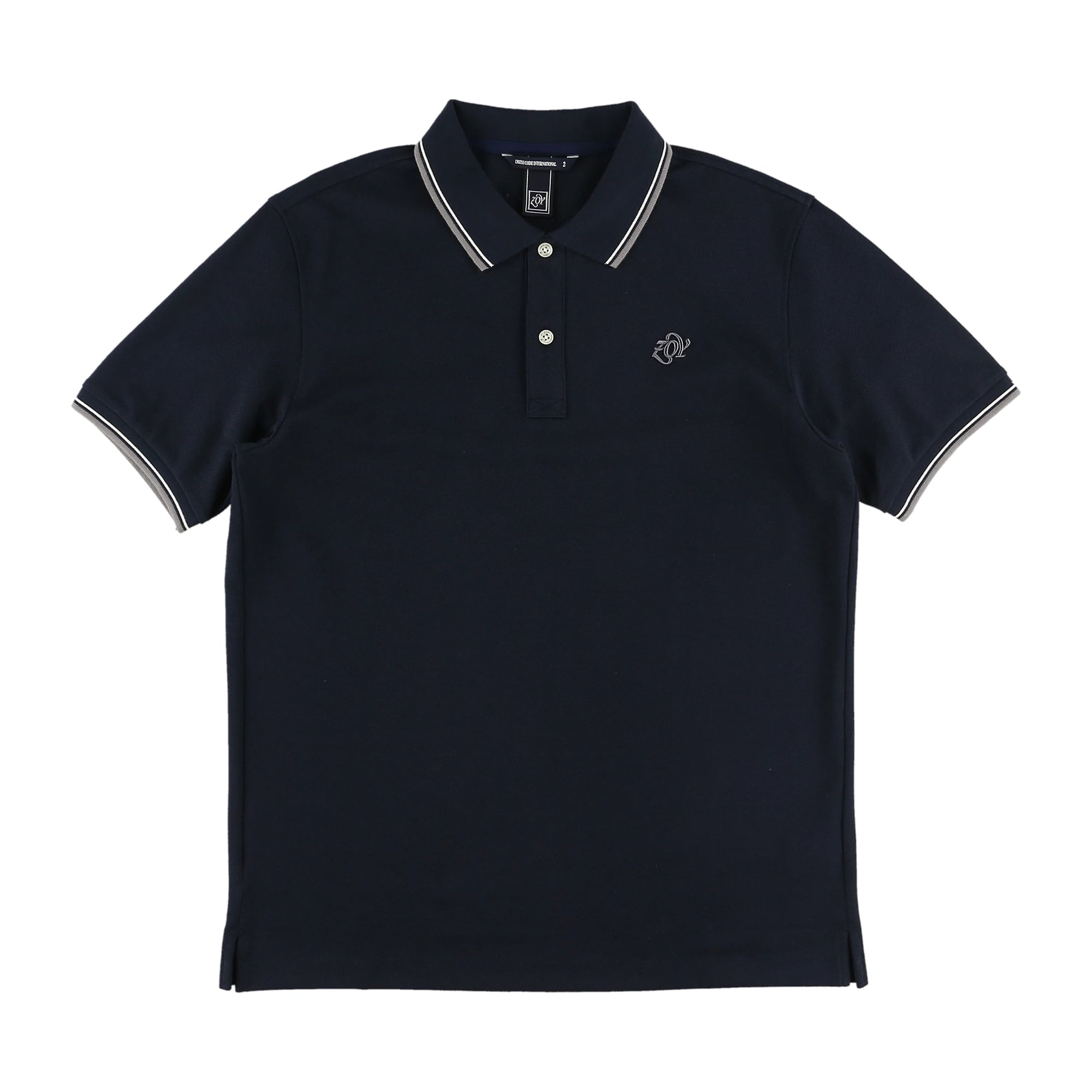 MENS コットン鹿の子 半袖ポロシャツ ネイビー 071739000 - ZOY OFFICIAL