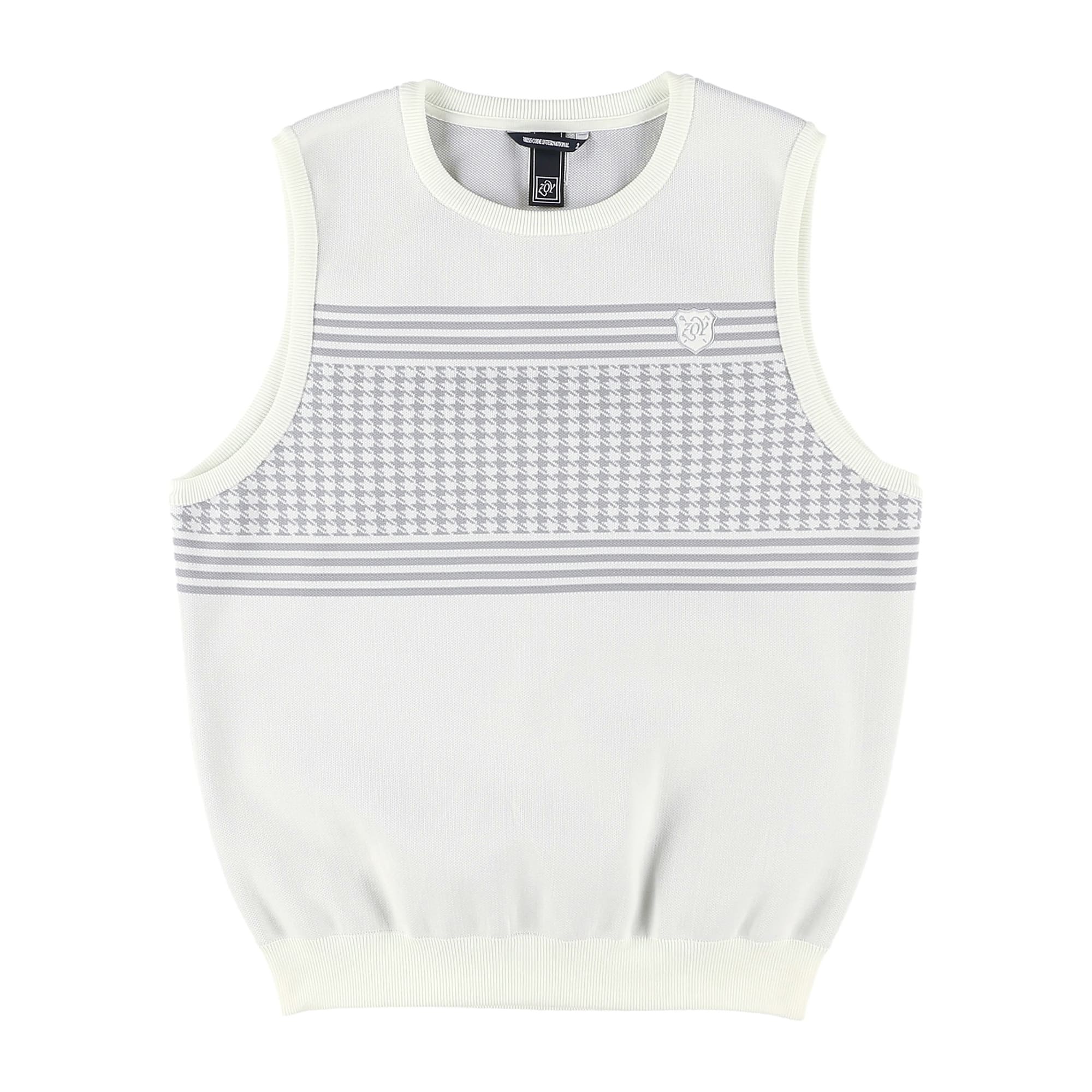 MENS 撥水千鳥JQ ベスト グレー×ホワイト 071432702 - ZOY OFFICIAL