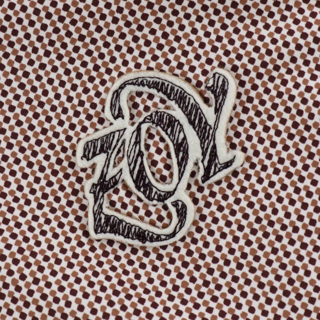 WOMENS マイクロドットプリント 長袖モックネック ブラウン 071634016 - ZOY OFFICIAL