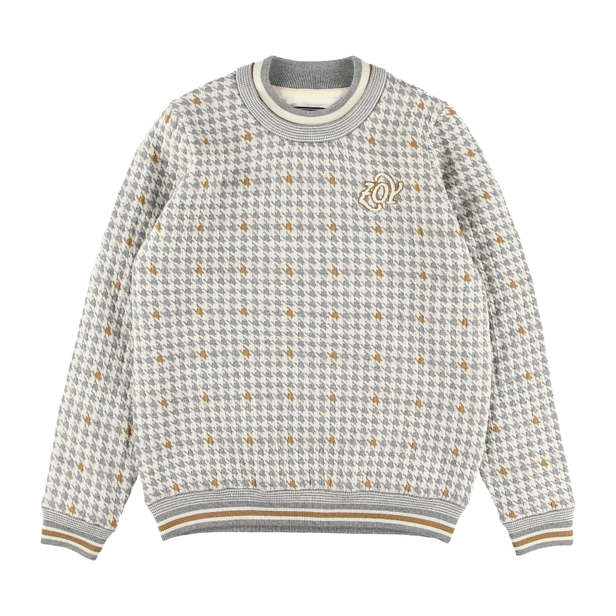 WOMENS CASHWOOL 千鳥ジャガード 長袖セーター(防風裏地付き) グレー 071634713 - ZOY OFFICIAL