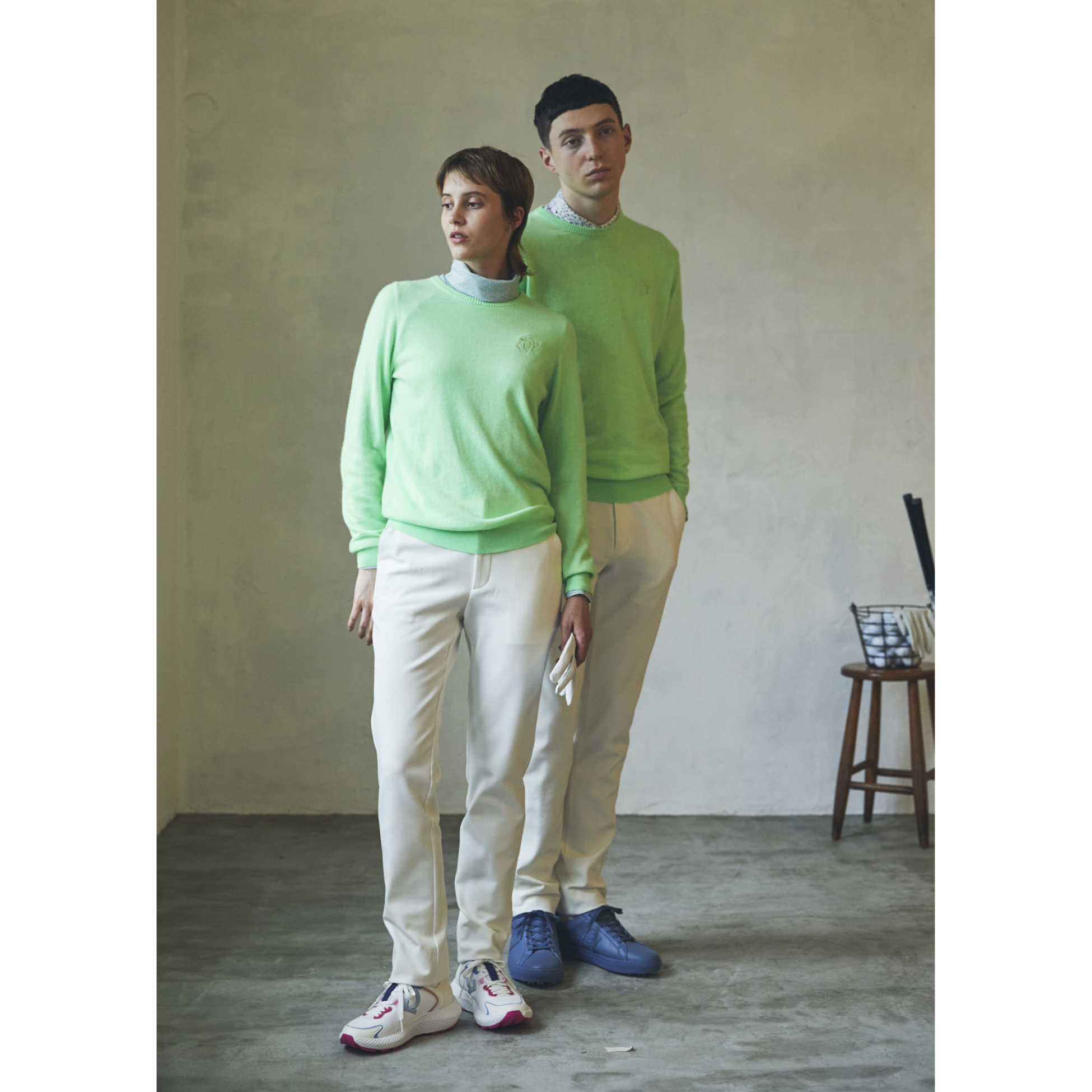 Men's Premium Cashmere Long Sleeve Sweater in Green