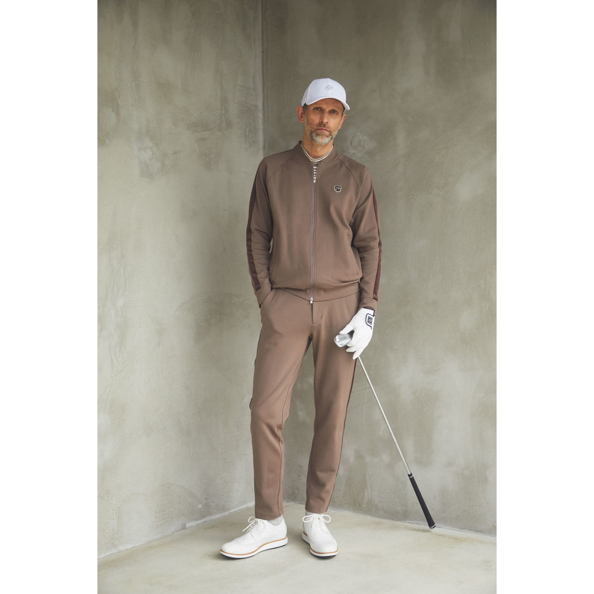 Men's Warm Yarn-Dyed Striped Jersey Long Sleeve Shirt in Navy and Gray