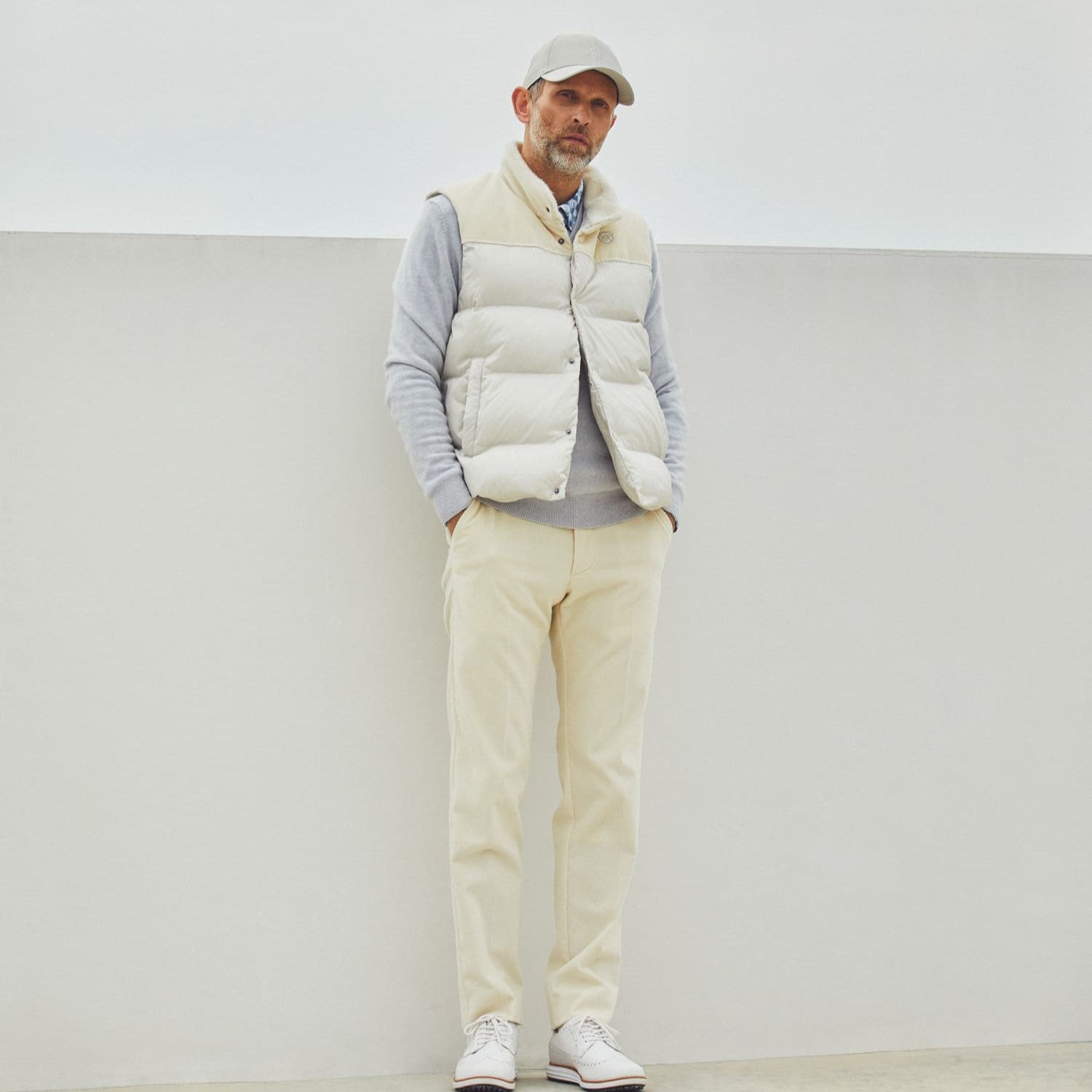 MEN ウールコーデュロイ ロングパンツ ネイビー