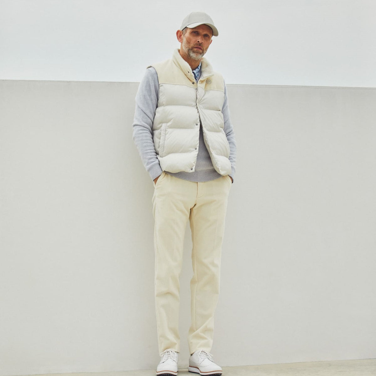 MEN ウールコーデュロイ ロングパンツ ネイビー