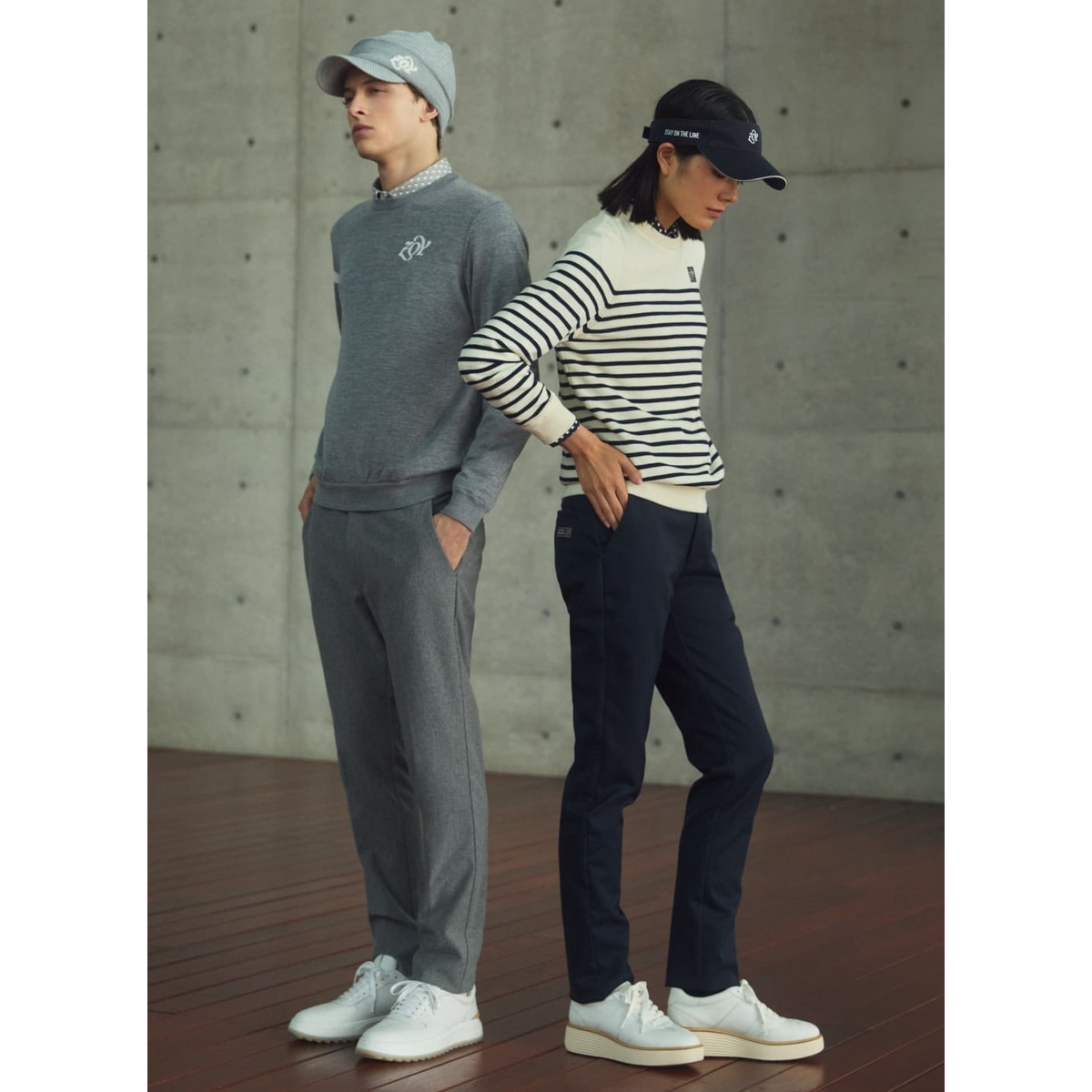 WOMEN ダウンファブリックポリツイル ロングパンツ ネイビー